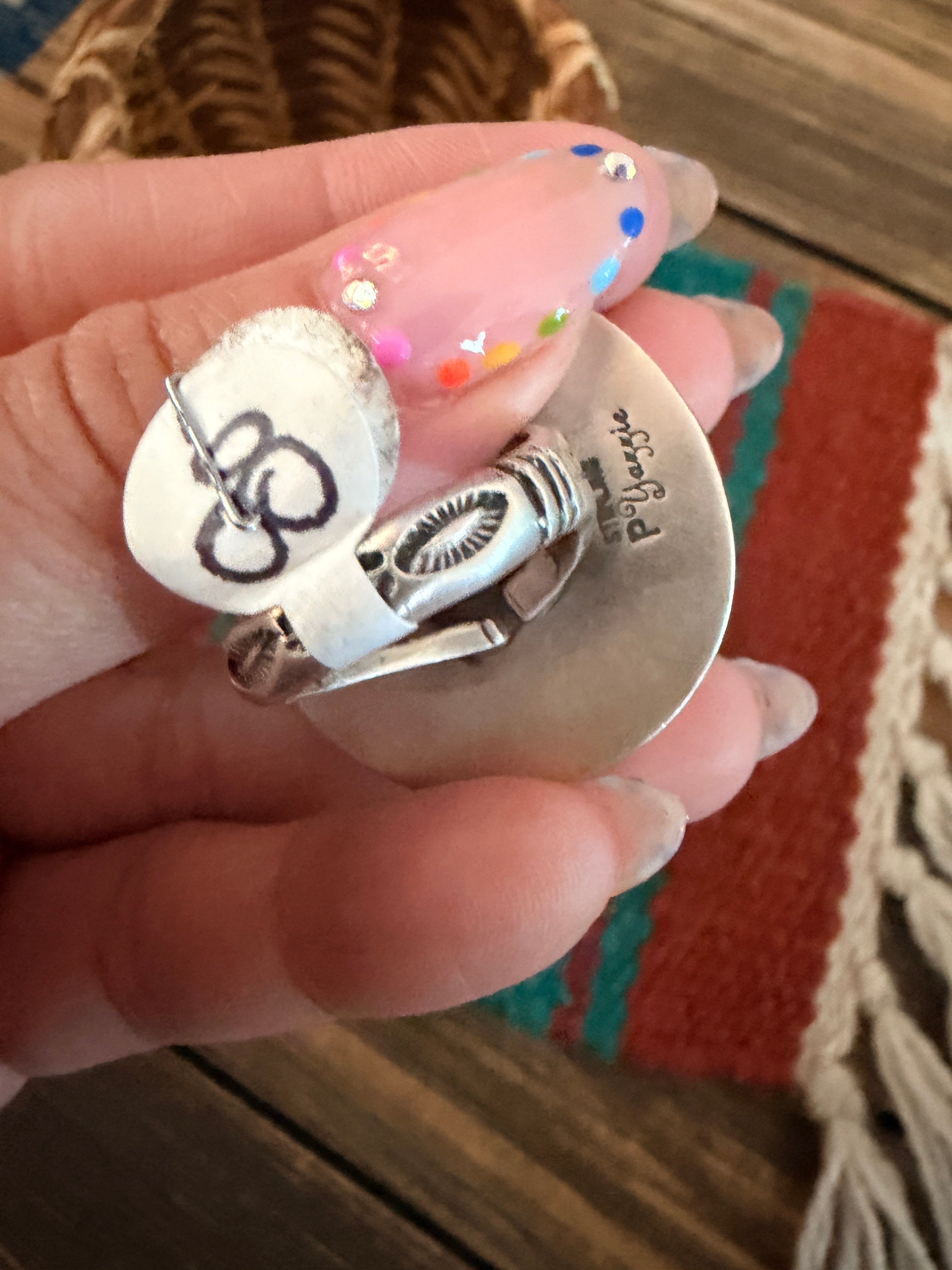 Handcrafted Sterling Silver Concho Ring Size 6.5 by Patrick Yazzie