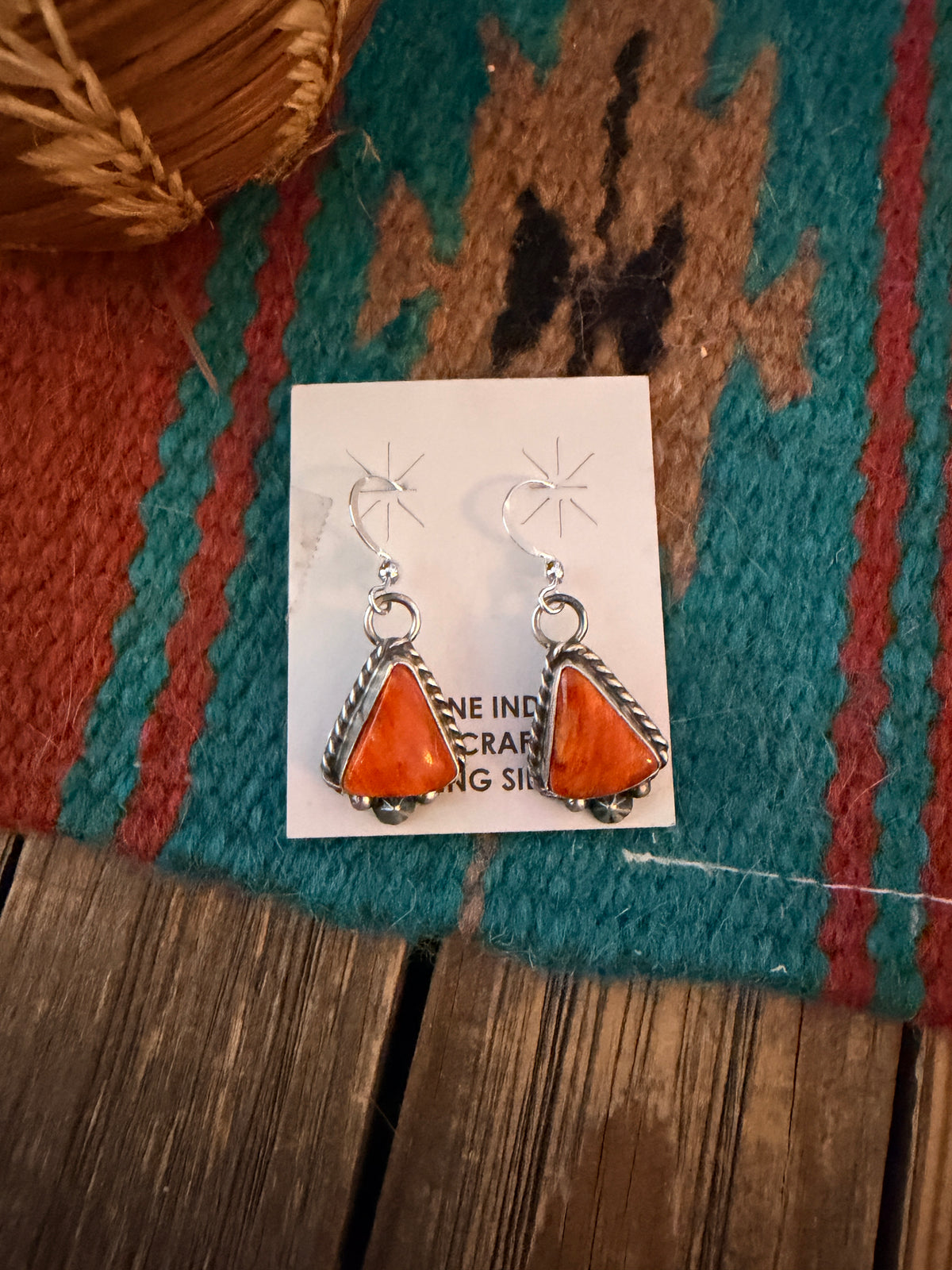 Handcrafted Spiny Oyster & Sterling Silver Dangle Earrings
