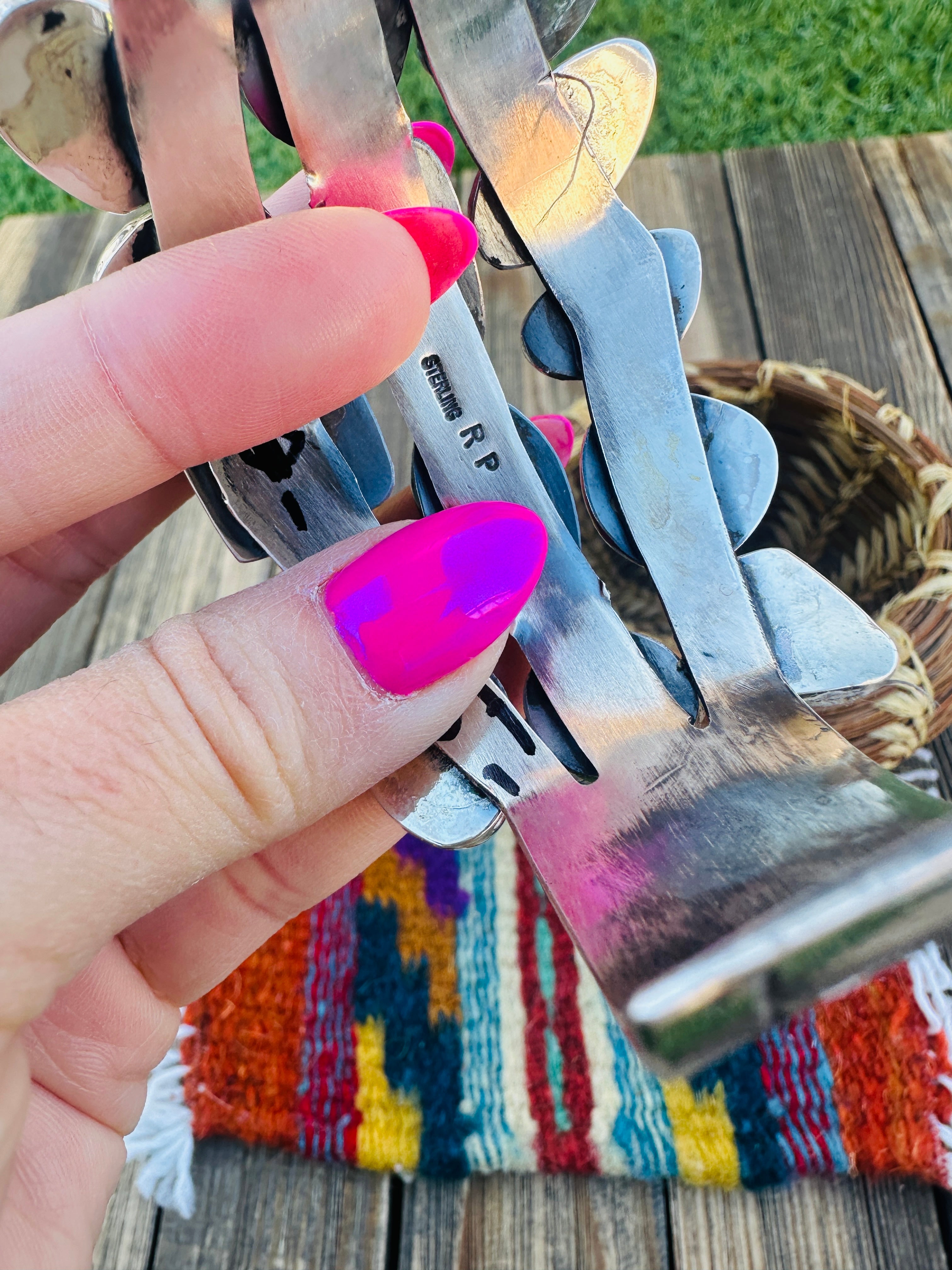 Handcrafted Royston Turquoise & Sterling Silver Cuff Bracelet by Rosella Paxson