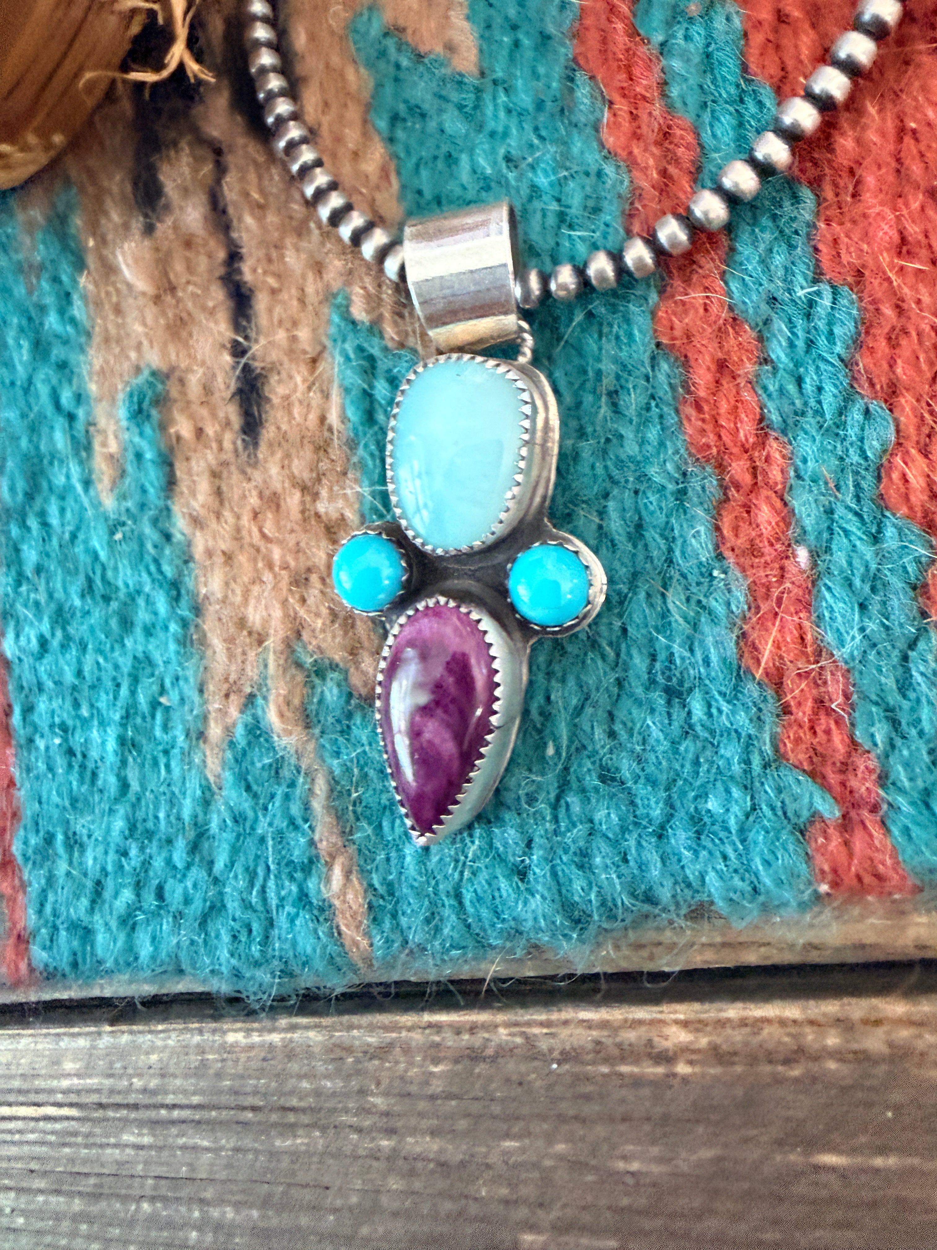 Handmade Sterling Silver & Multi Stone Pendant