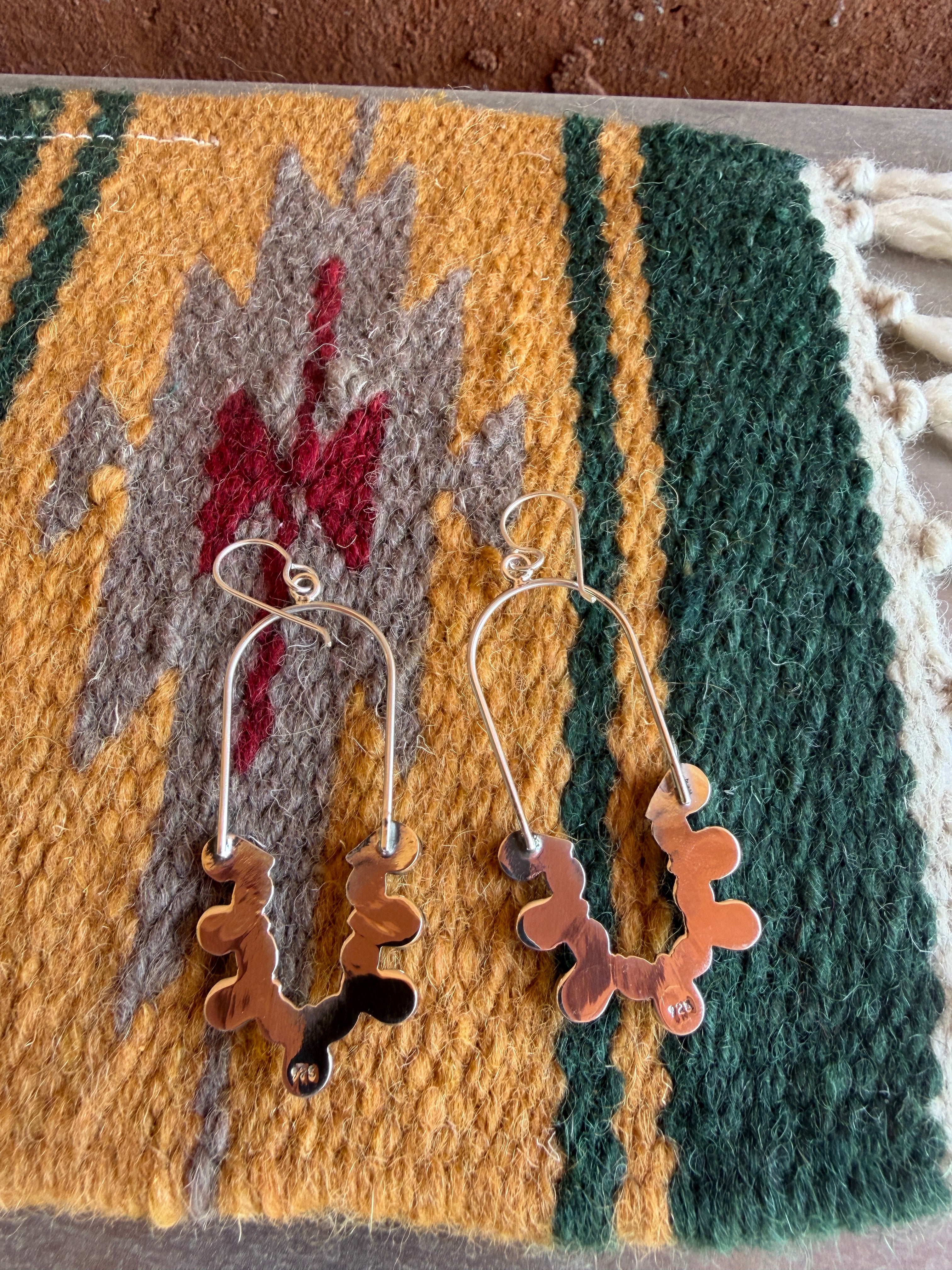 Handmade Red Jasper & Sterling Silver Dangle Earrings