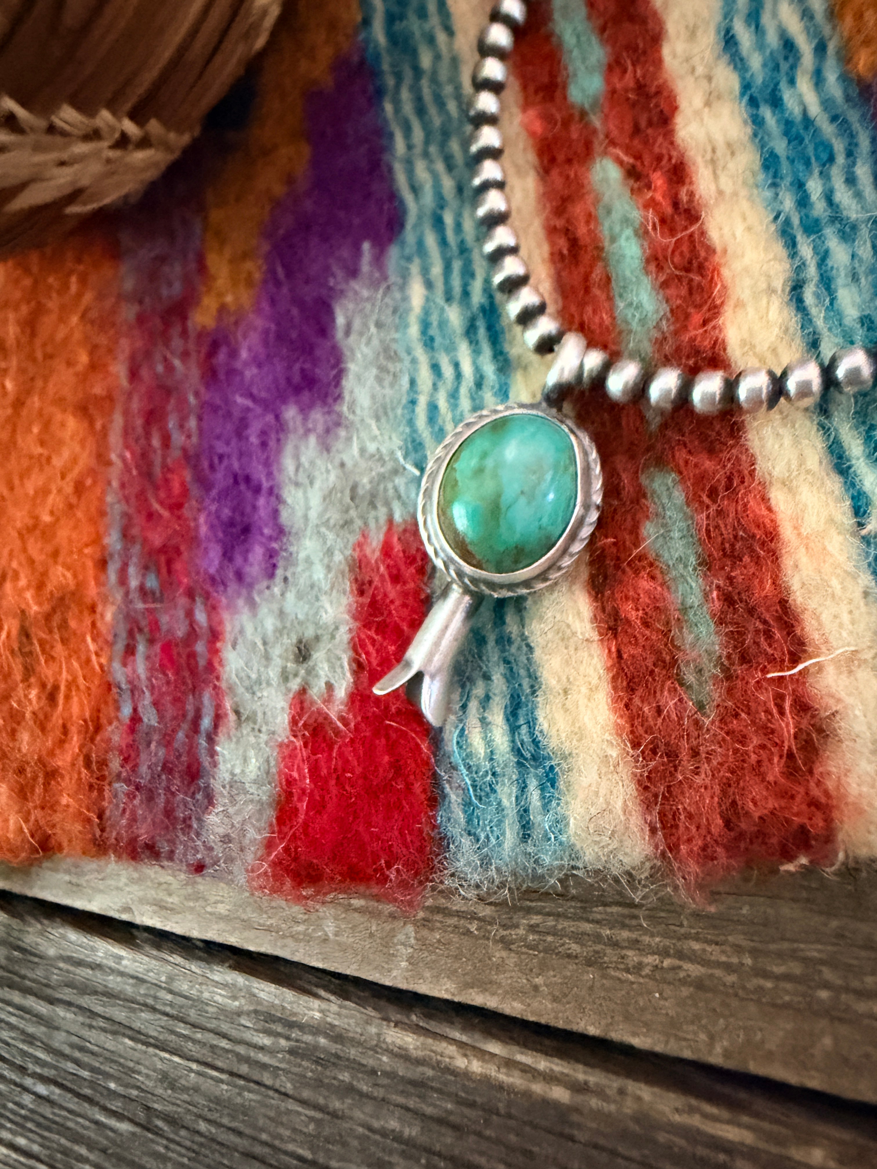 Handcrafted Sterling Silver & Turquoise Blossom Pendant