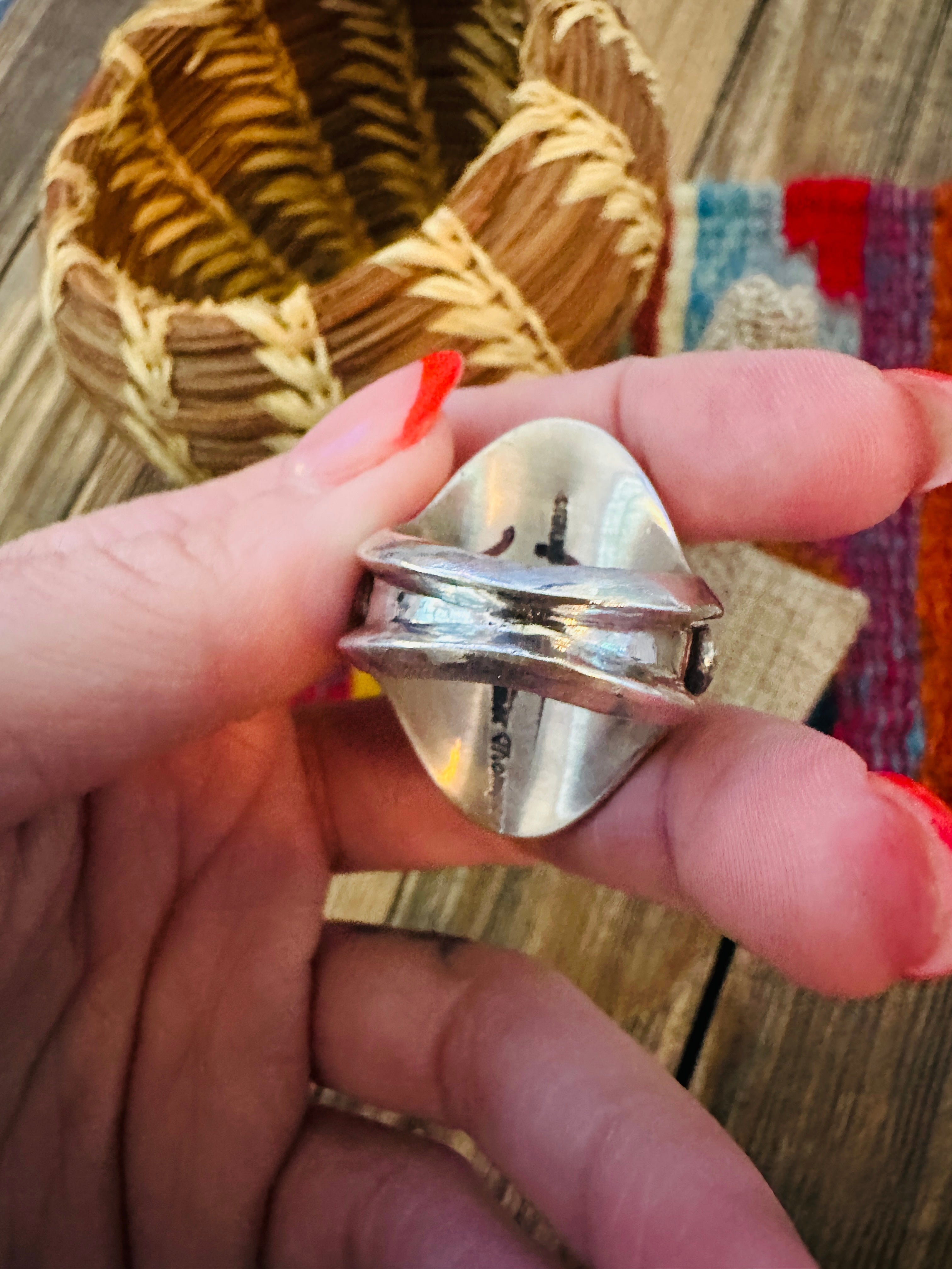 Handcrafted Multi Stone & Sterling Silver Ring Size 10 by Emer Thompson