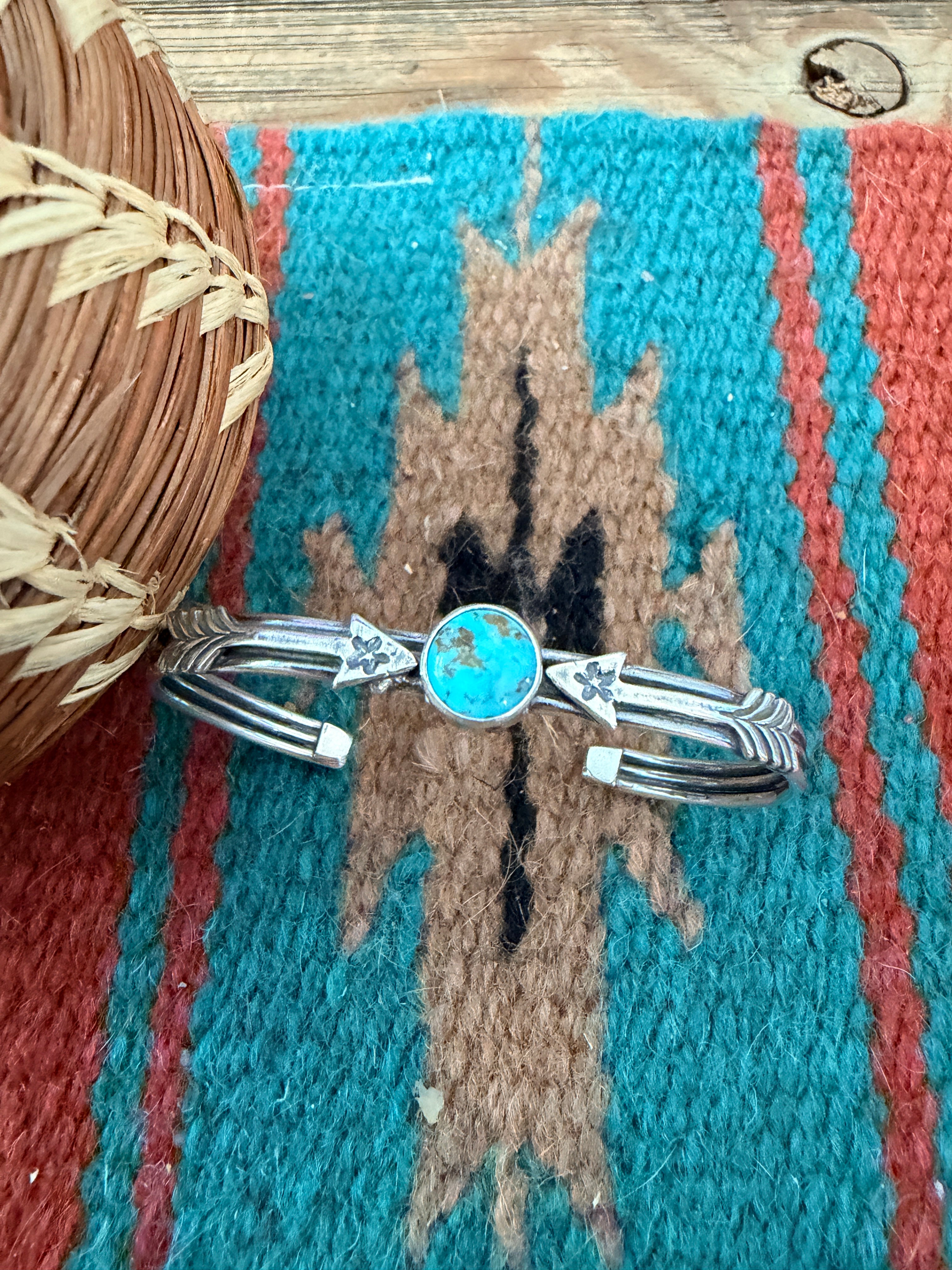 Handcrafted Sterling Silver & Turquoise Arrow Cuff Bracelet