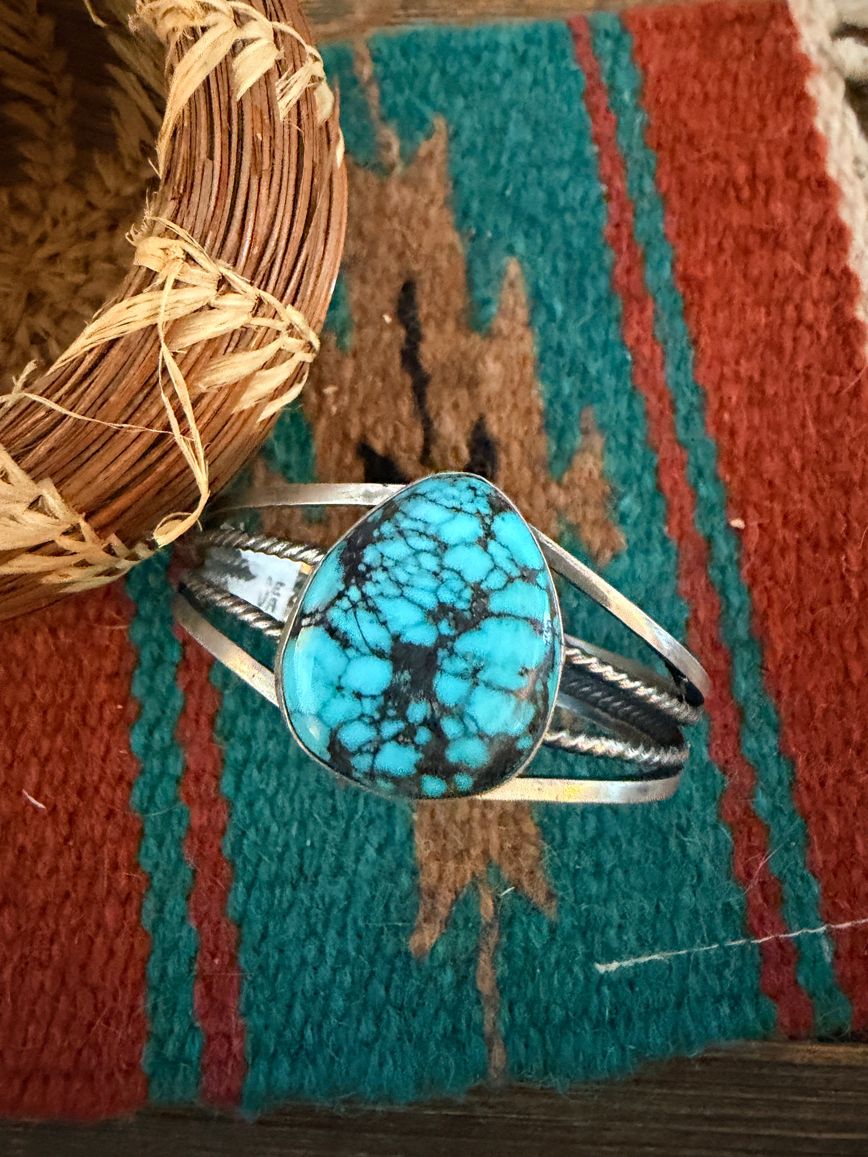 Handcrafted Sterling Silver and Turquoise Cuff Bracelet