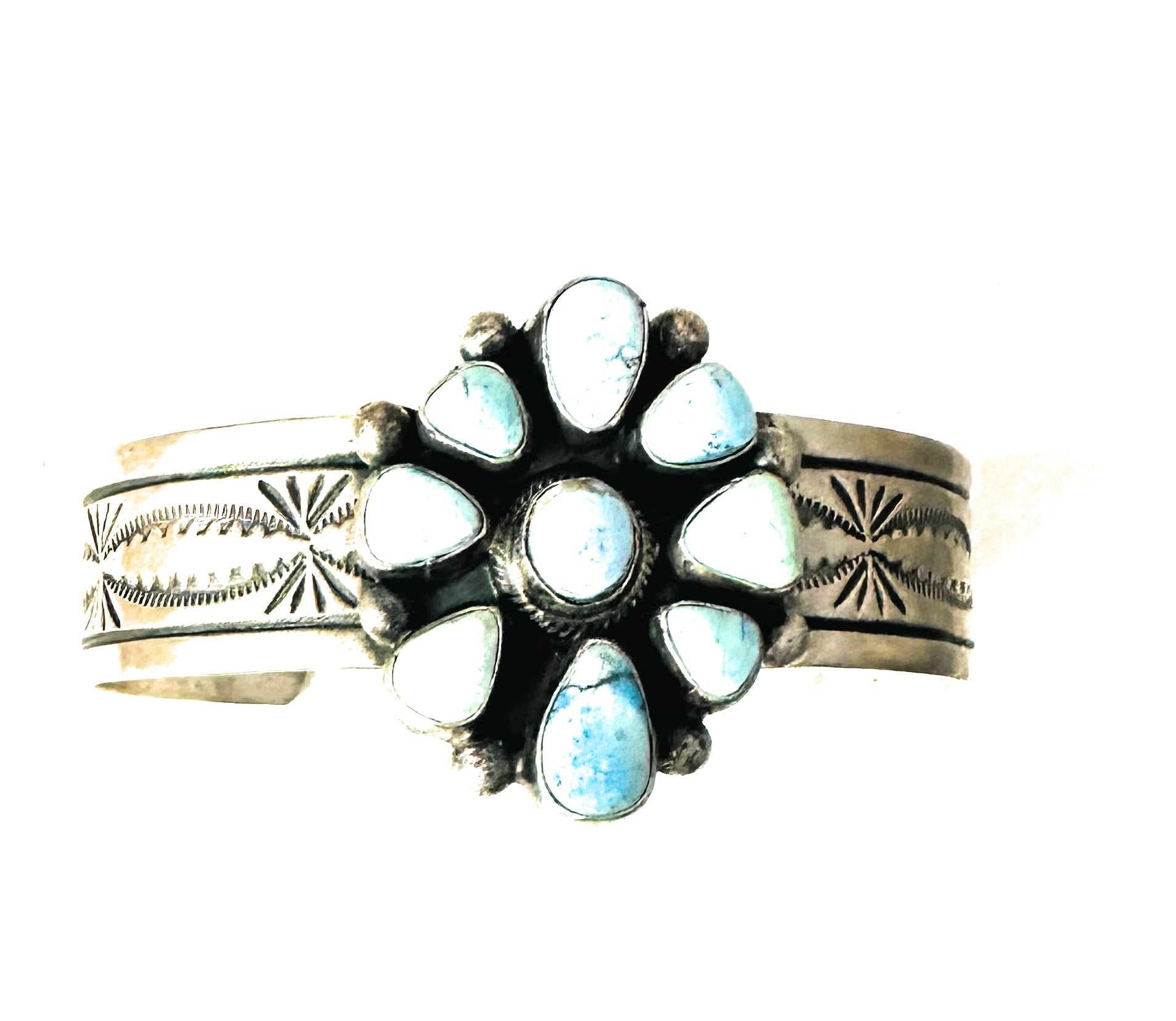 Handcrafted Golden Hills Turquoise & Sterling Silver Cuff Bracelet /