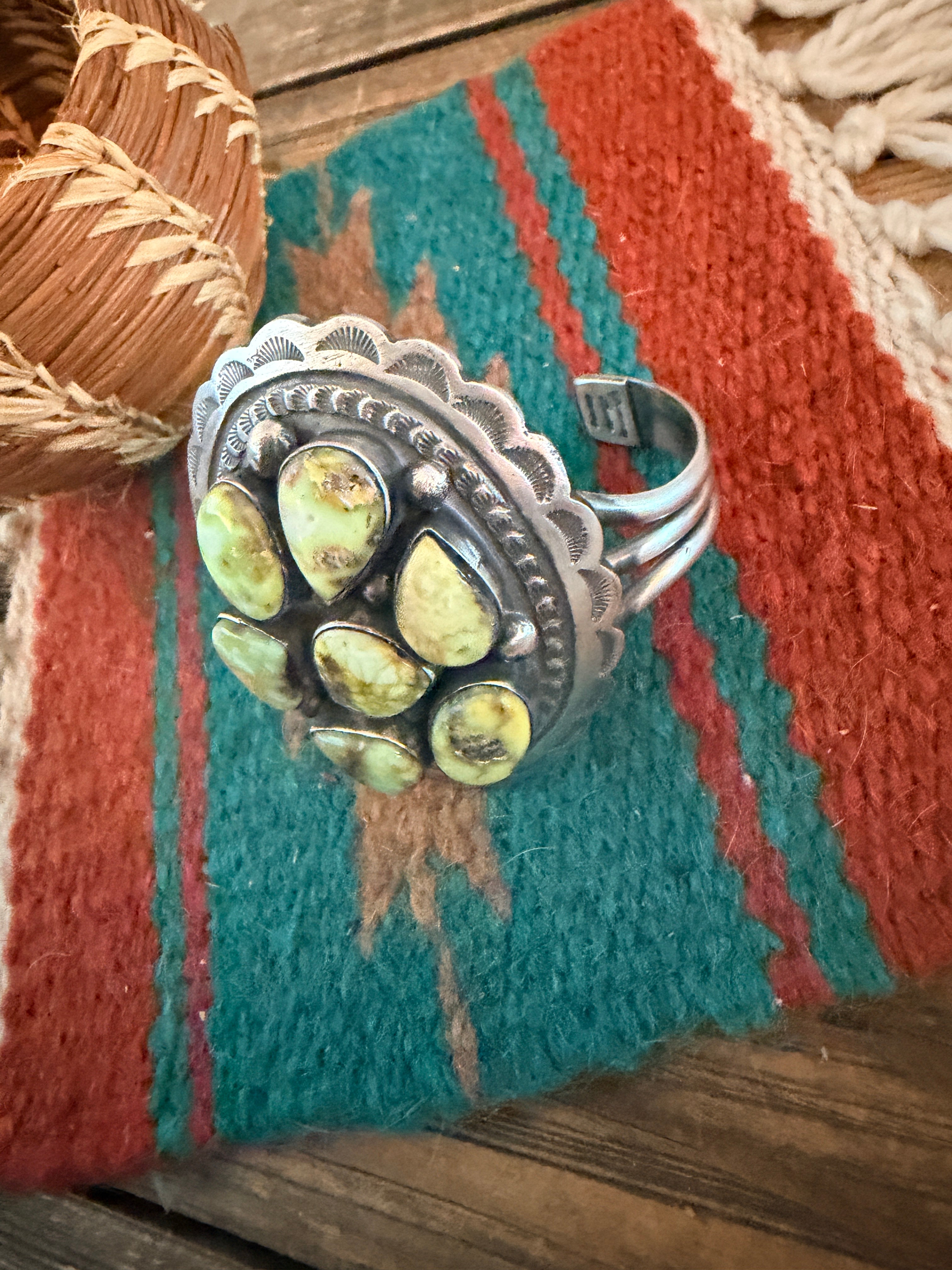 Handcrafted Palomino Turquoise & Sterling Silver Cuff Bracelet by Chimney Butte