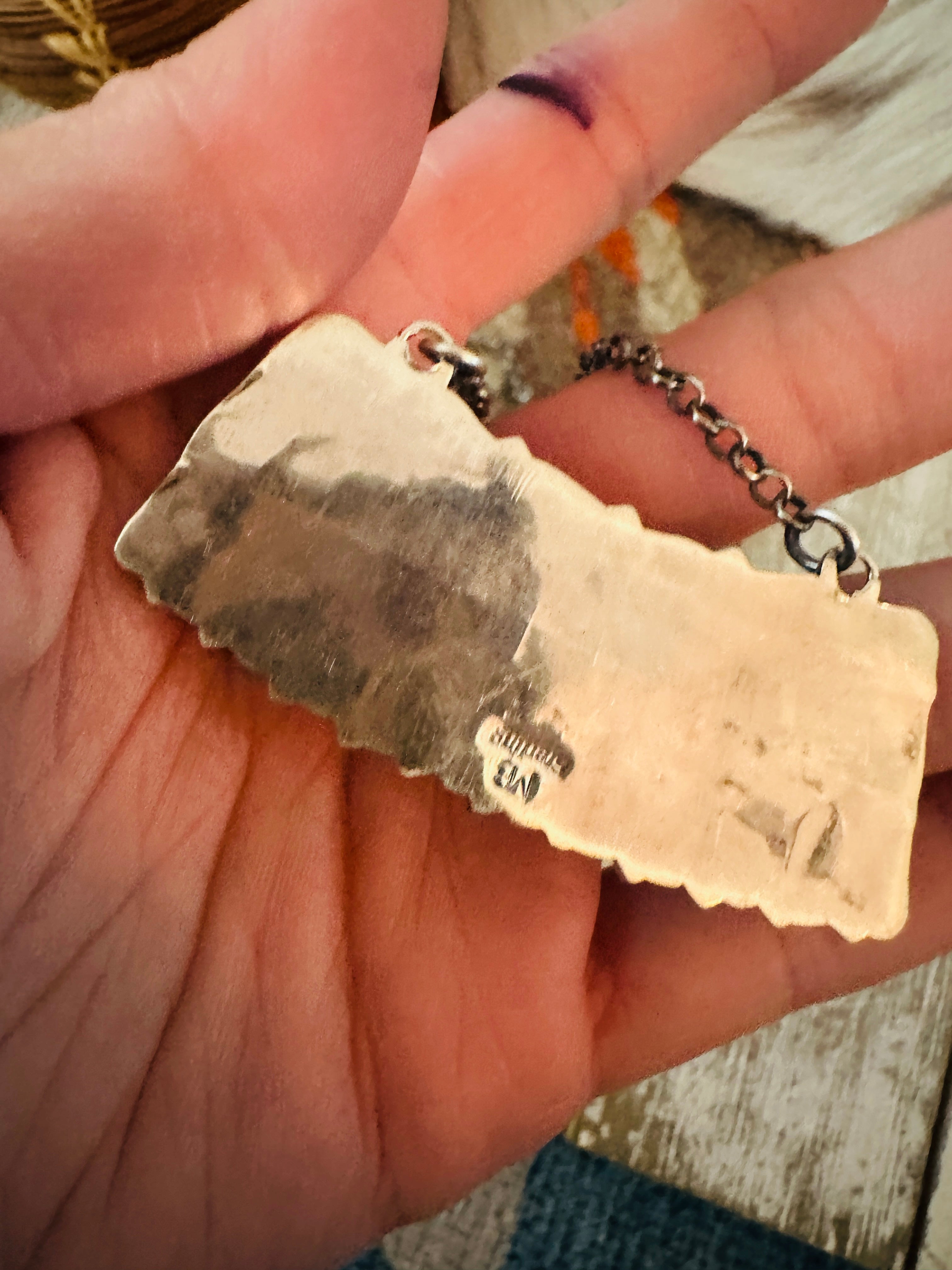 Handcrafted Sterling Silver & Turquoise Cluster Necklace