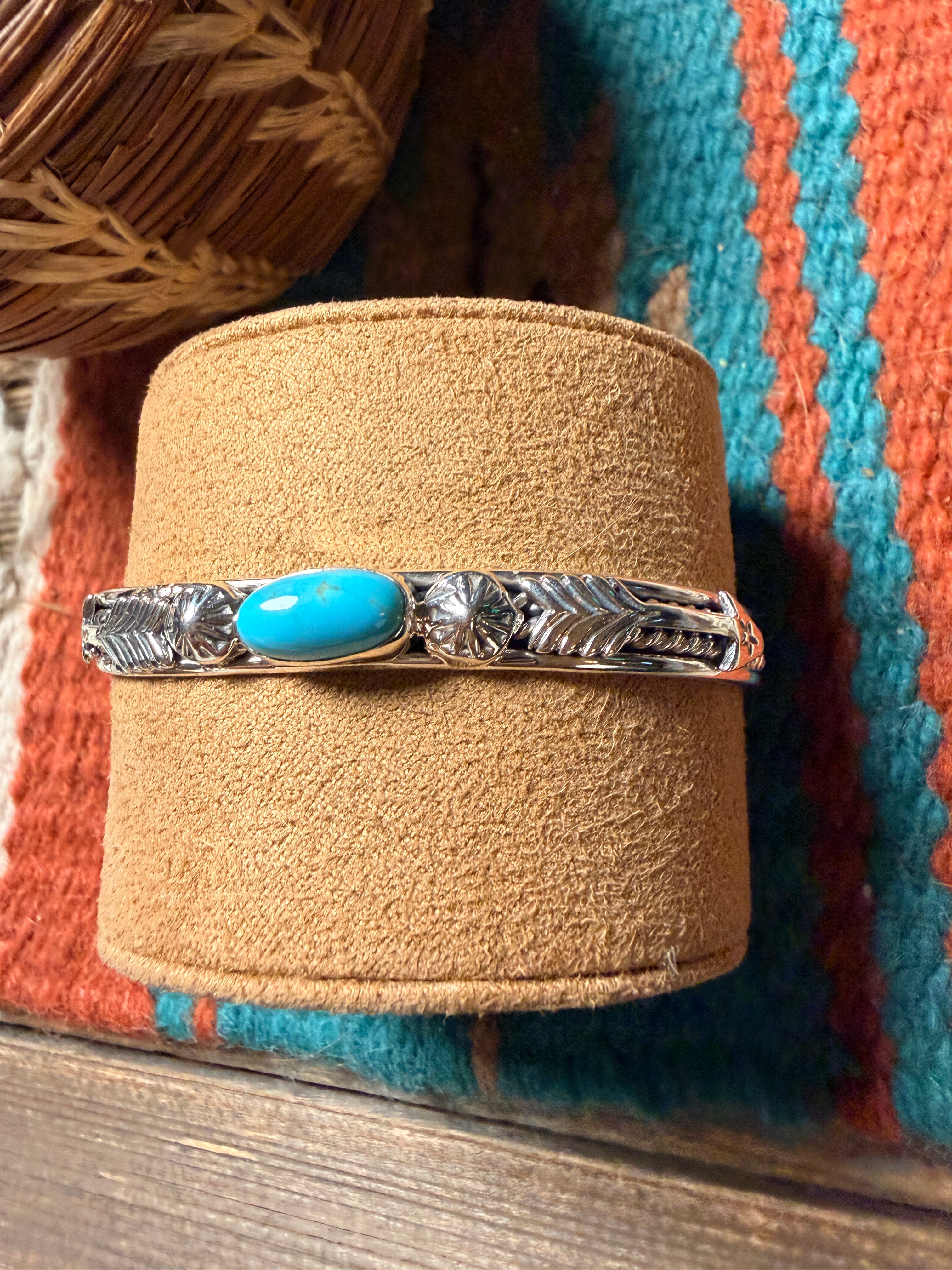 Handcrafted Turquoise & Sterling Silver Cuff Bracelet