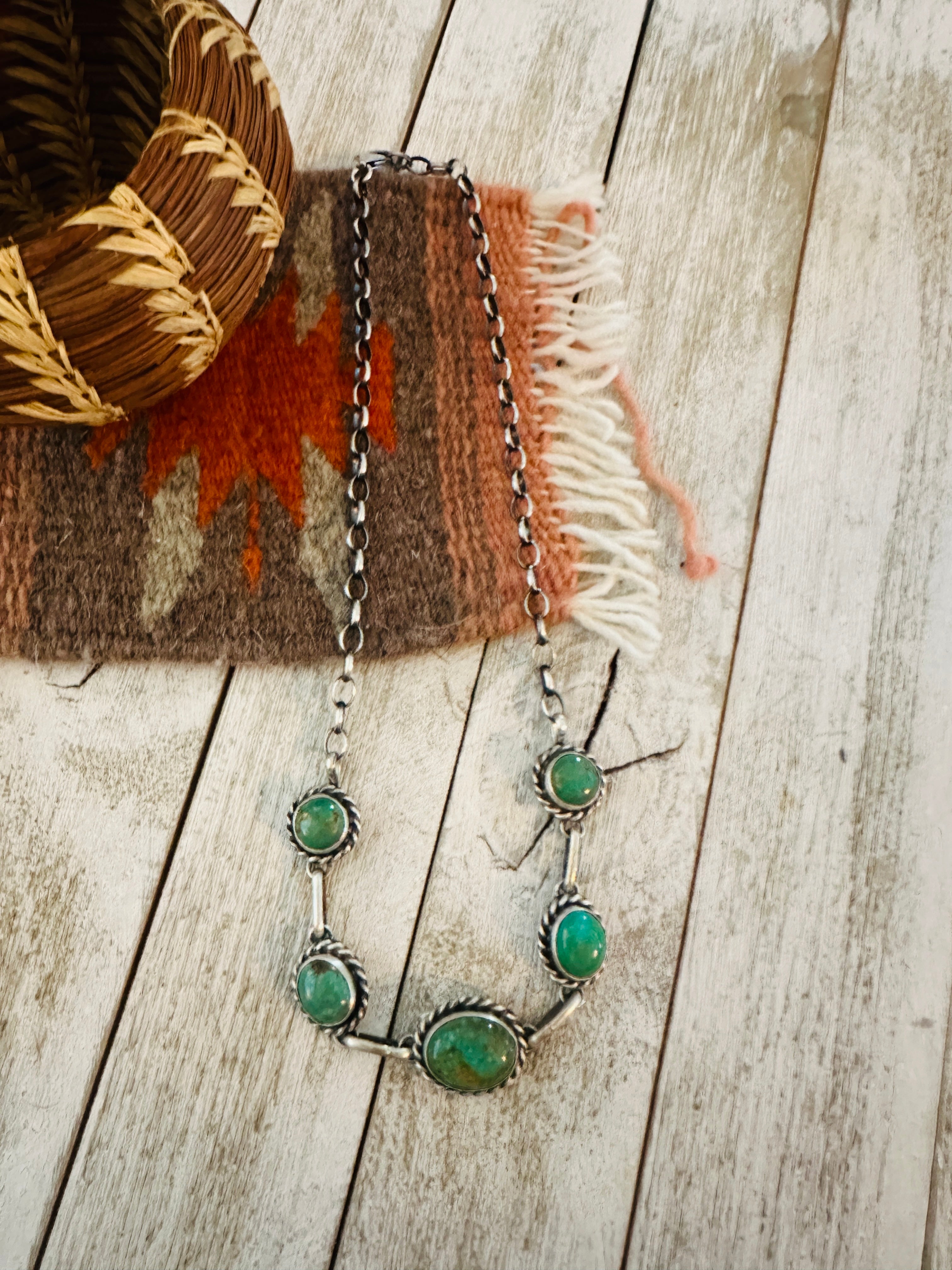 Handcrafted Sterling Silver & Turquoise Necklace