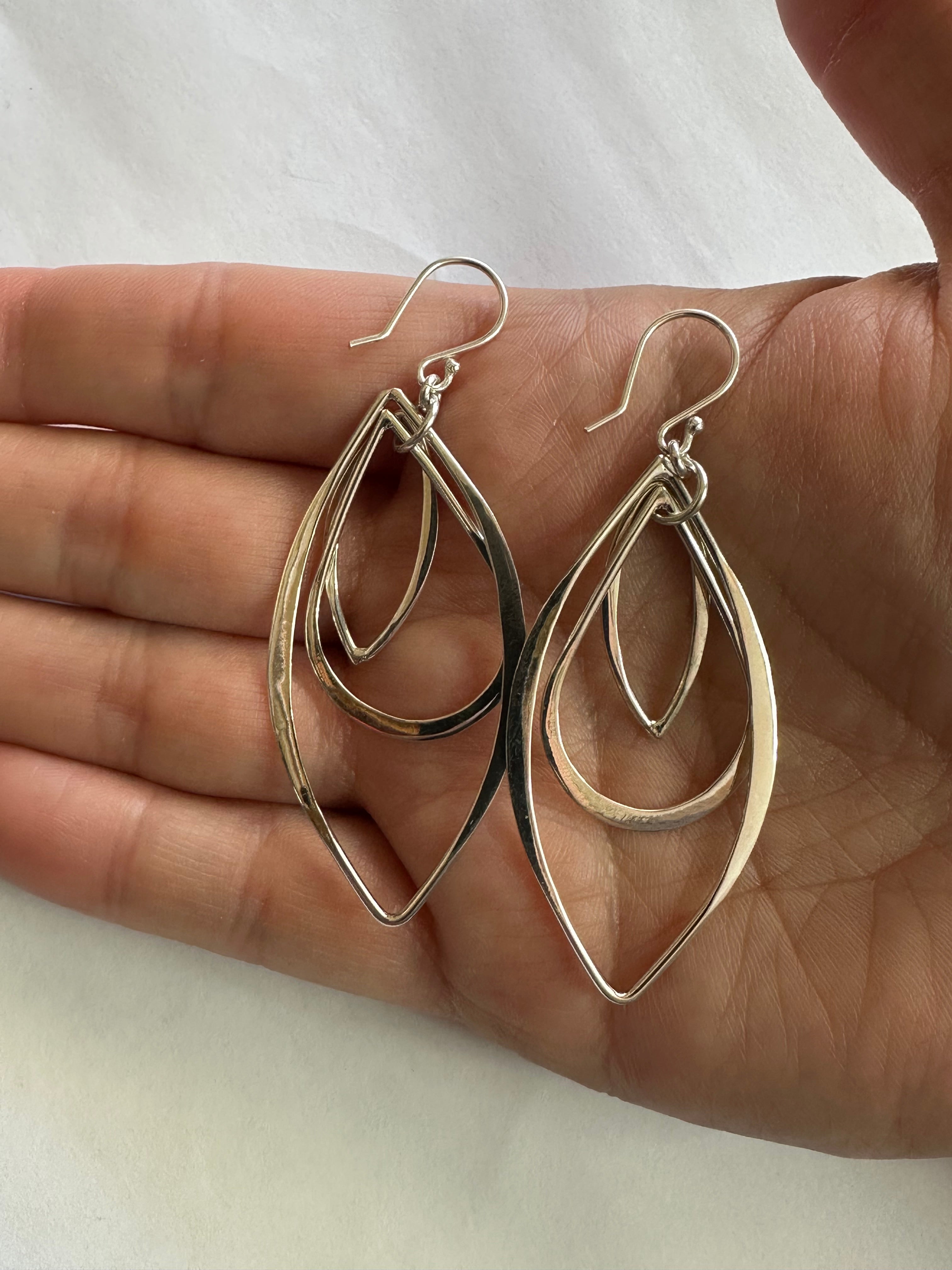 Triple Marquise Earrings on Hook