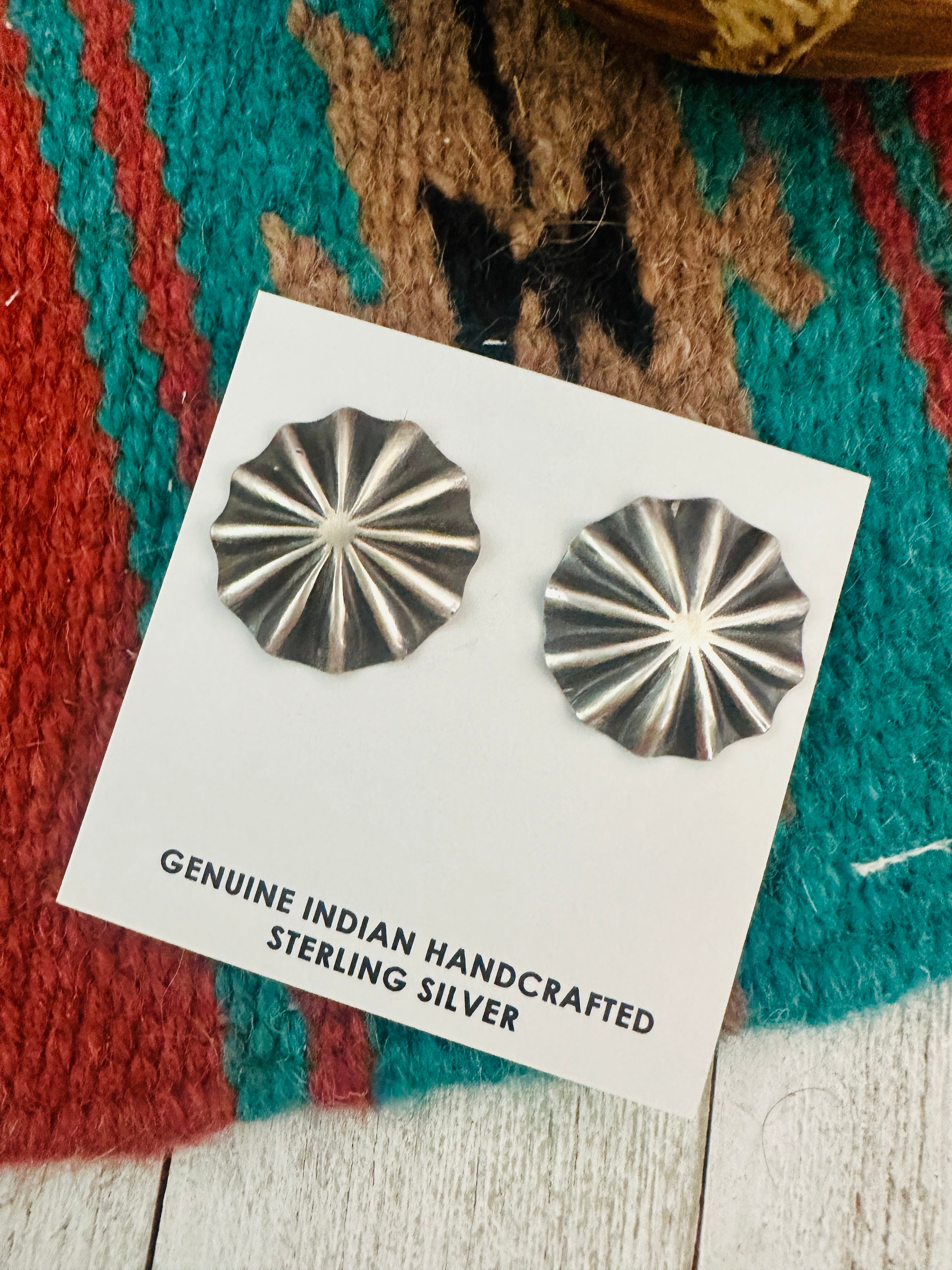 Handcrafted Sterling Silver Concho Post Earrings