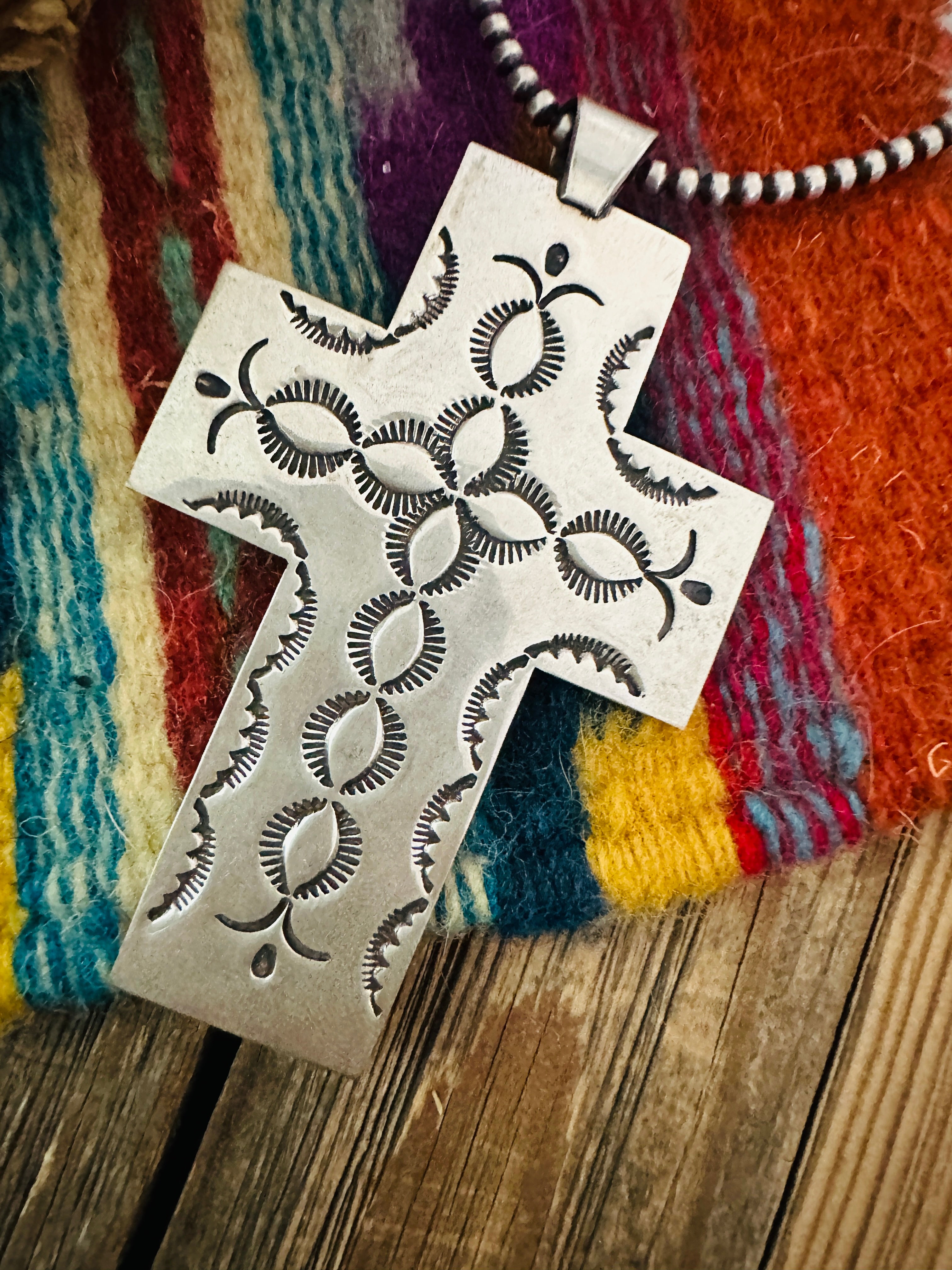 Handcrafted Sterling Silver Cross Pendant by Douglas Etsitty