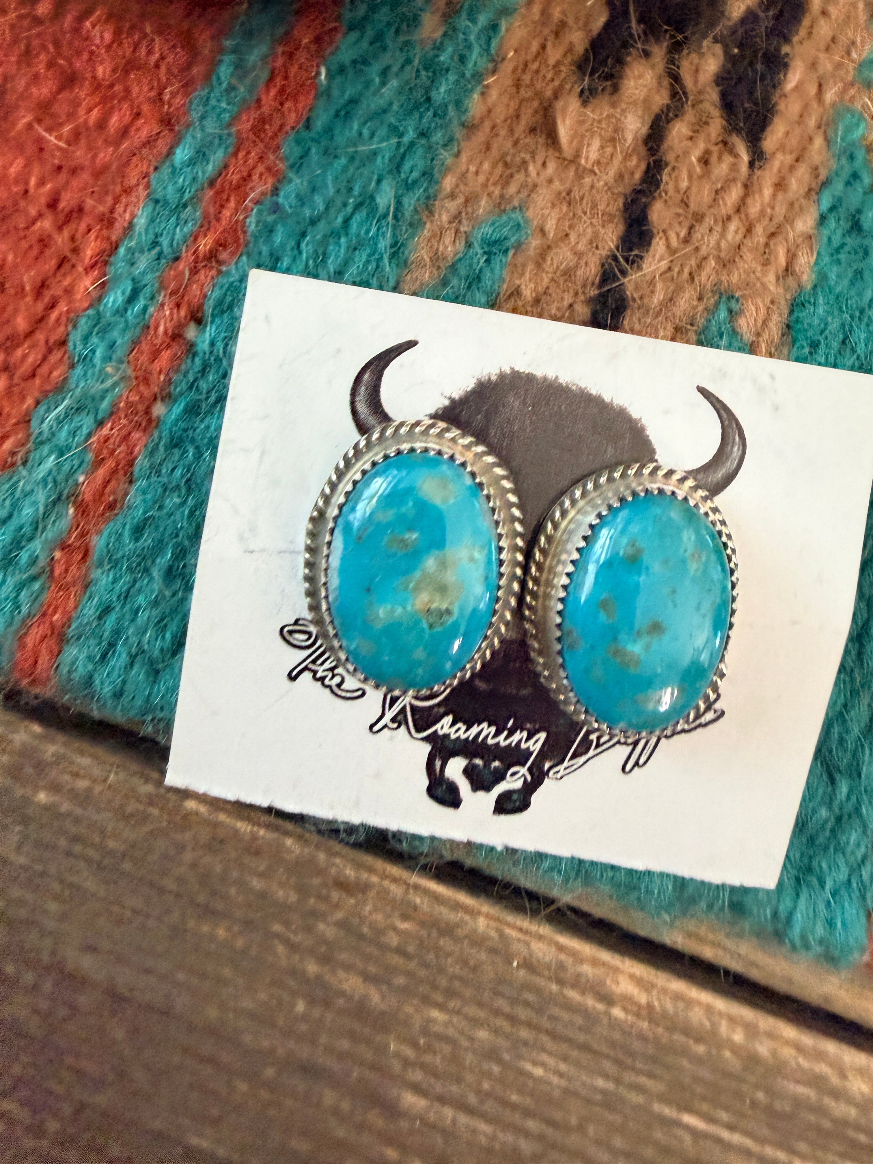 Handmade Sterling Silver & Turquoise Post Earrings