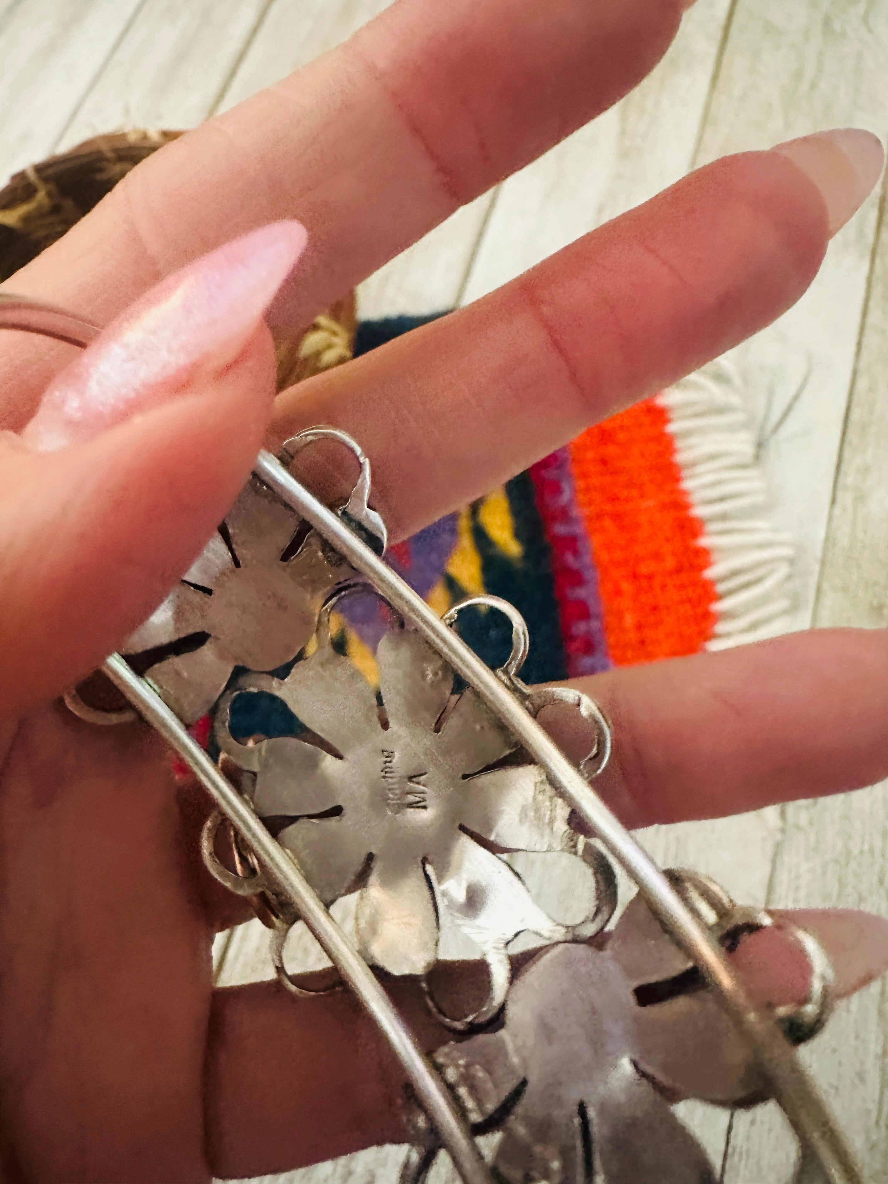 Handcrafted Multi Stone & Sterling Silver Flower Cuff Bracelet
