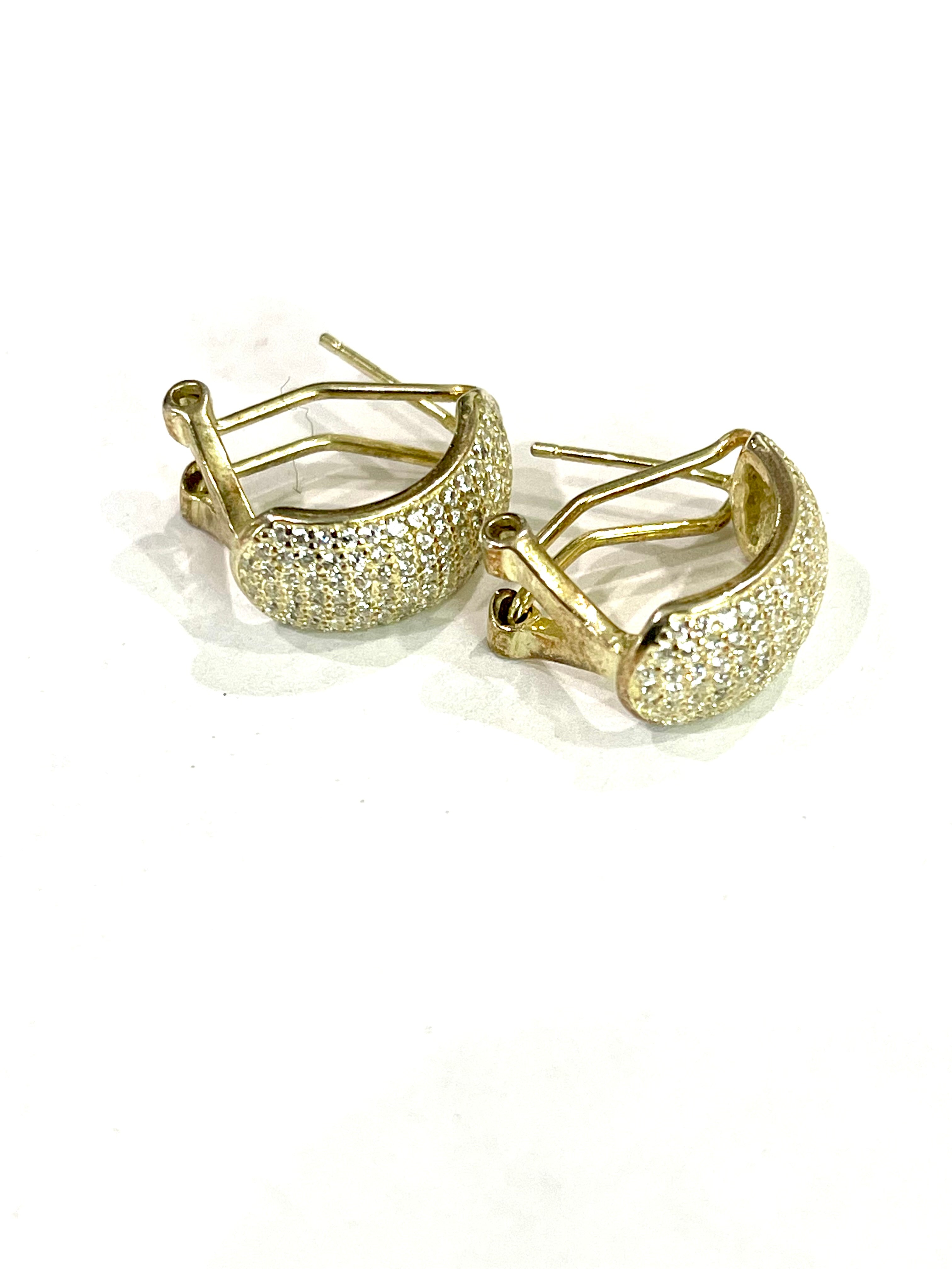 Vintage Gold Plated Half Crescent Earrings