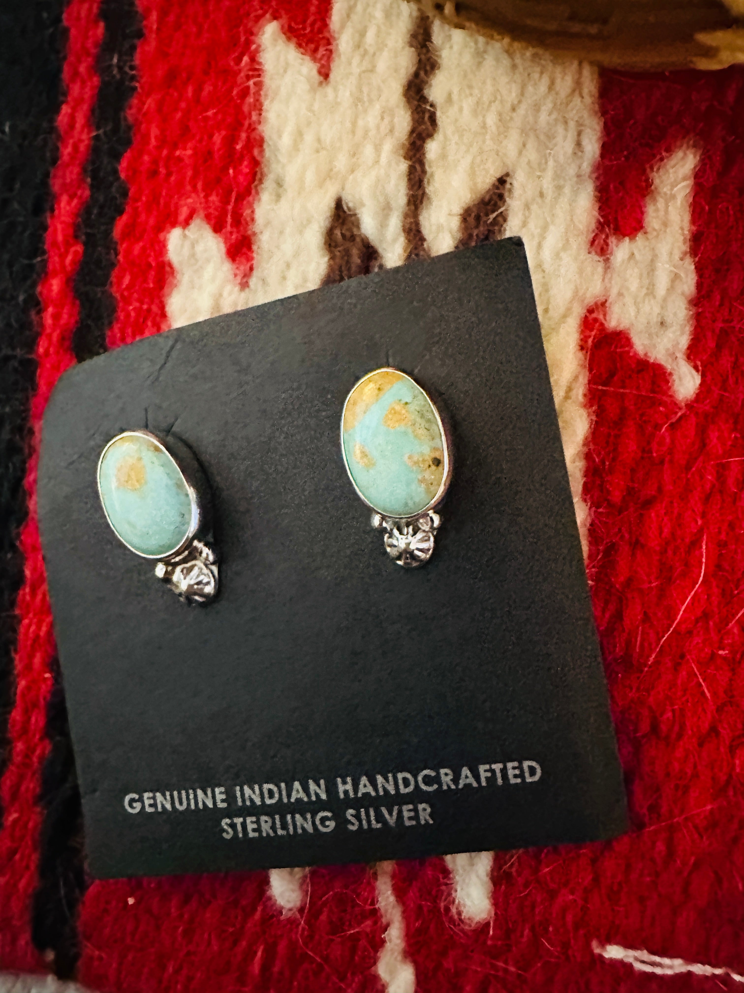Handcrafted Sterling Silver & Turquoise Stud Post Earrings
