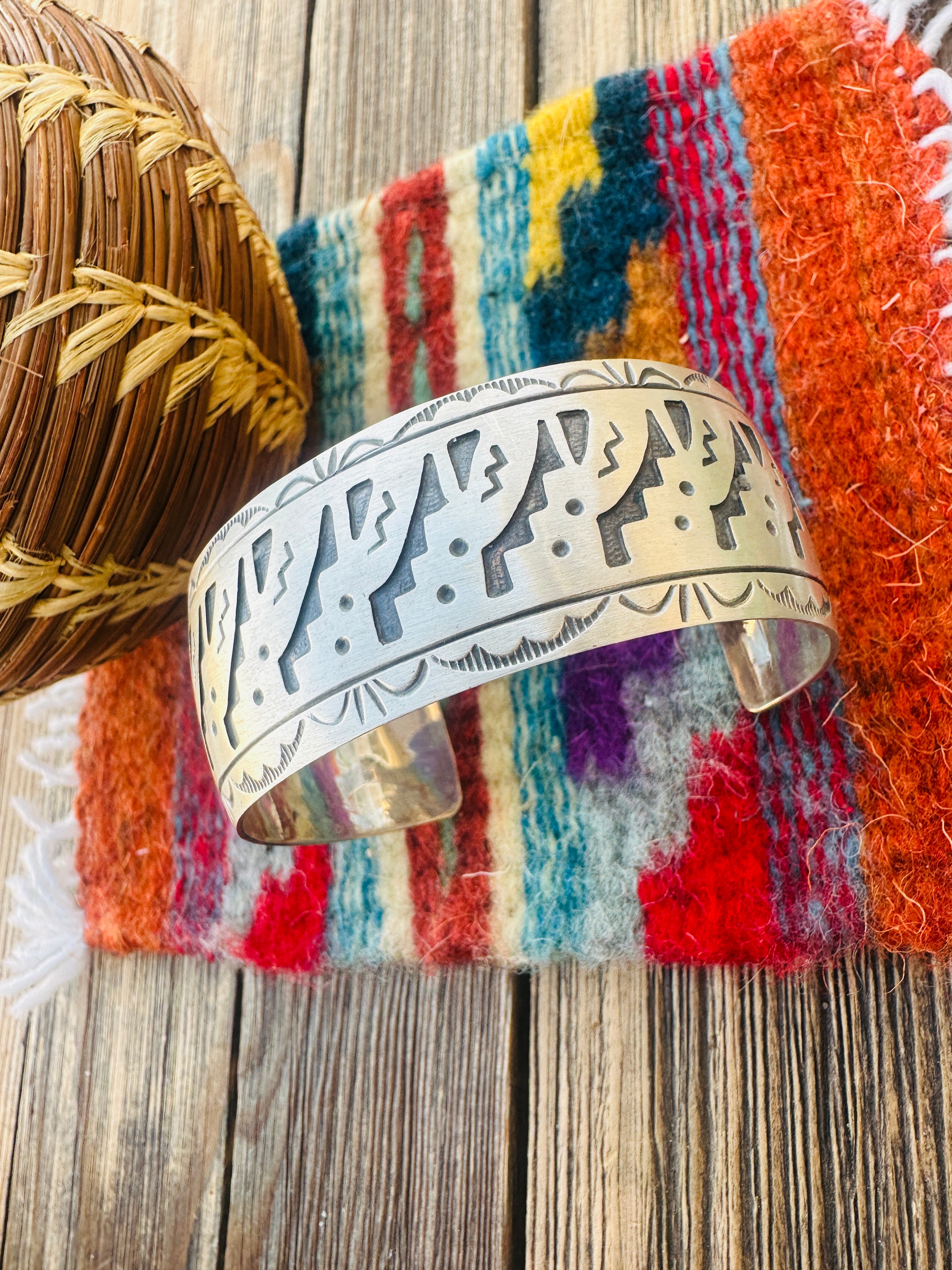 Hand Stamped Sterling Silver Cuff Bracelet