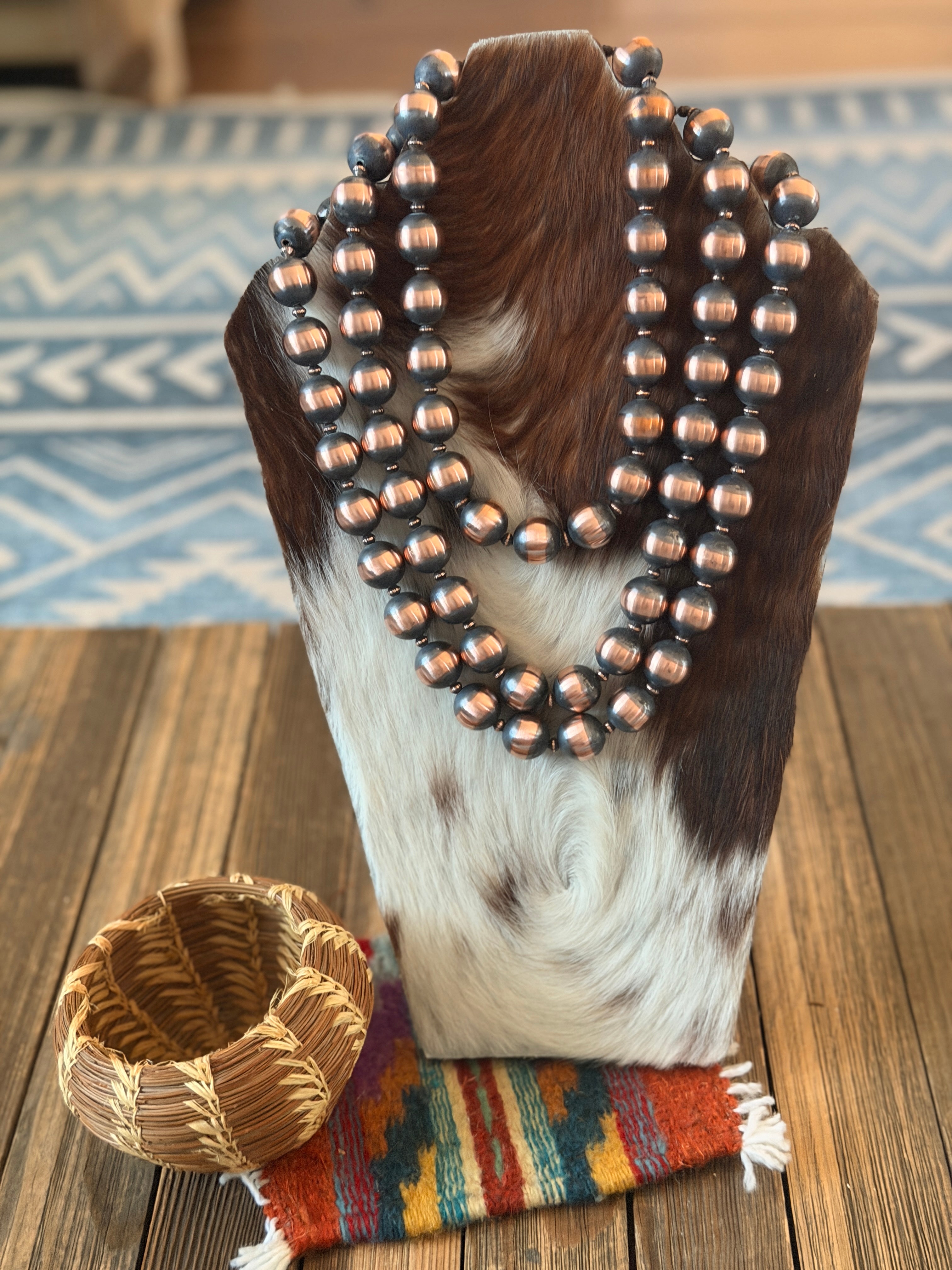 Handcrafted 16mm Copper Beaded Necklace