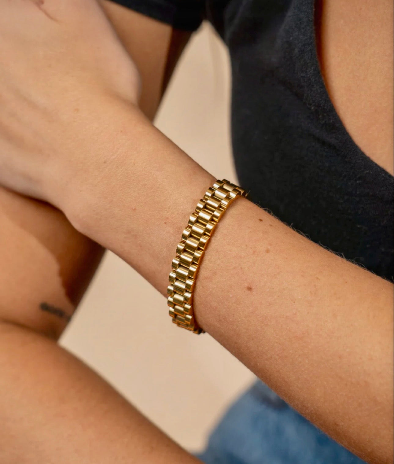 Thin Watch Band Chain Bracelet 7”