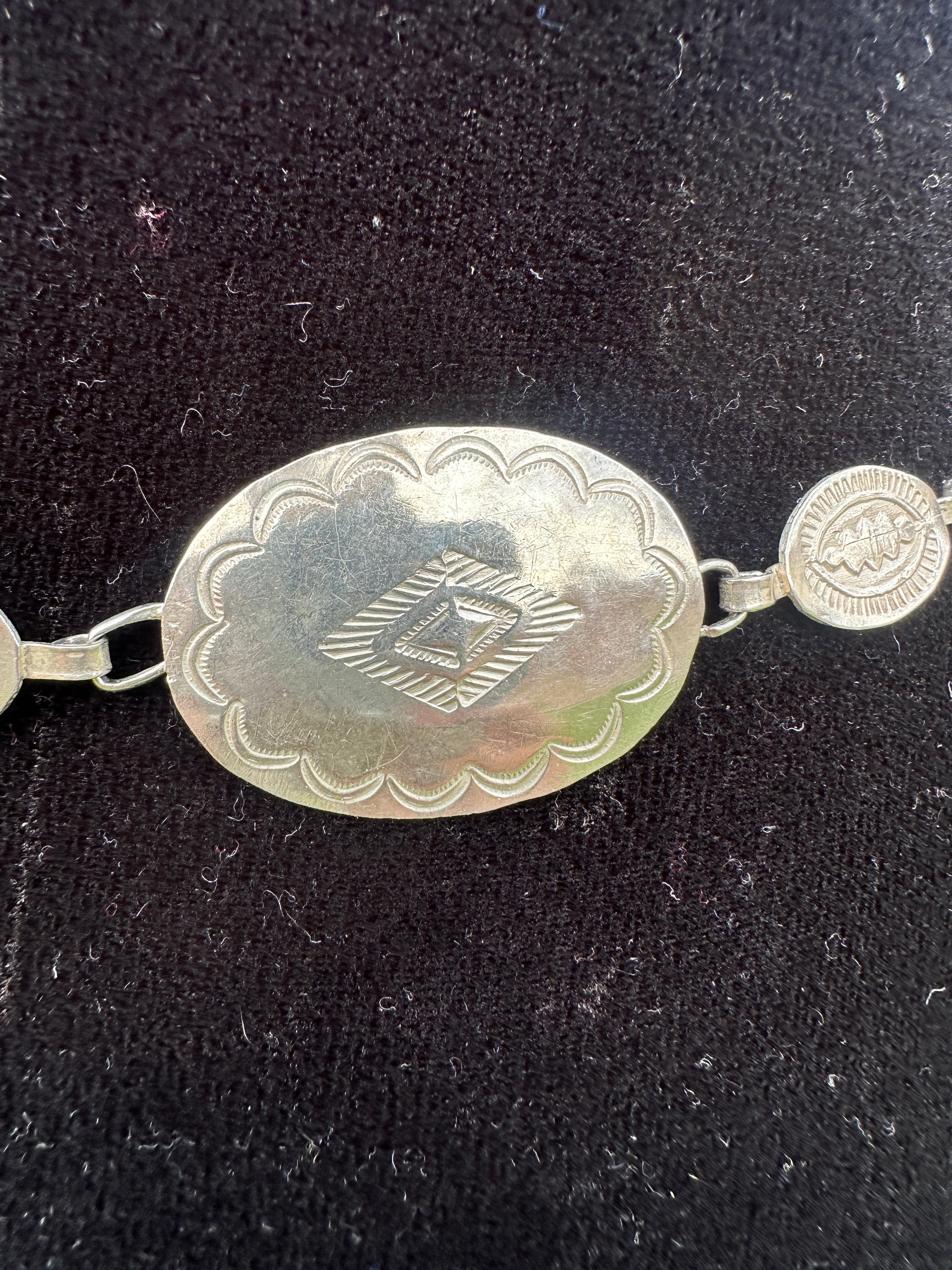 Handcrafted Vintage Old Pawn Sterling Silver Concho Belt