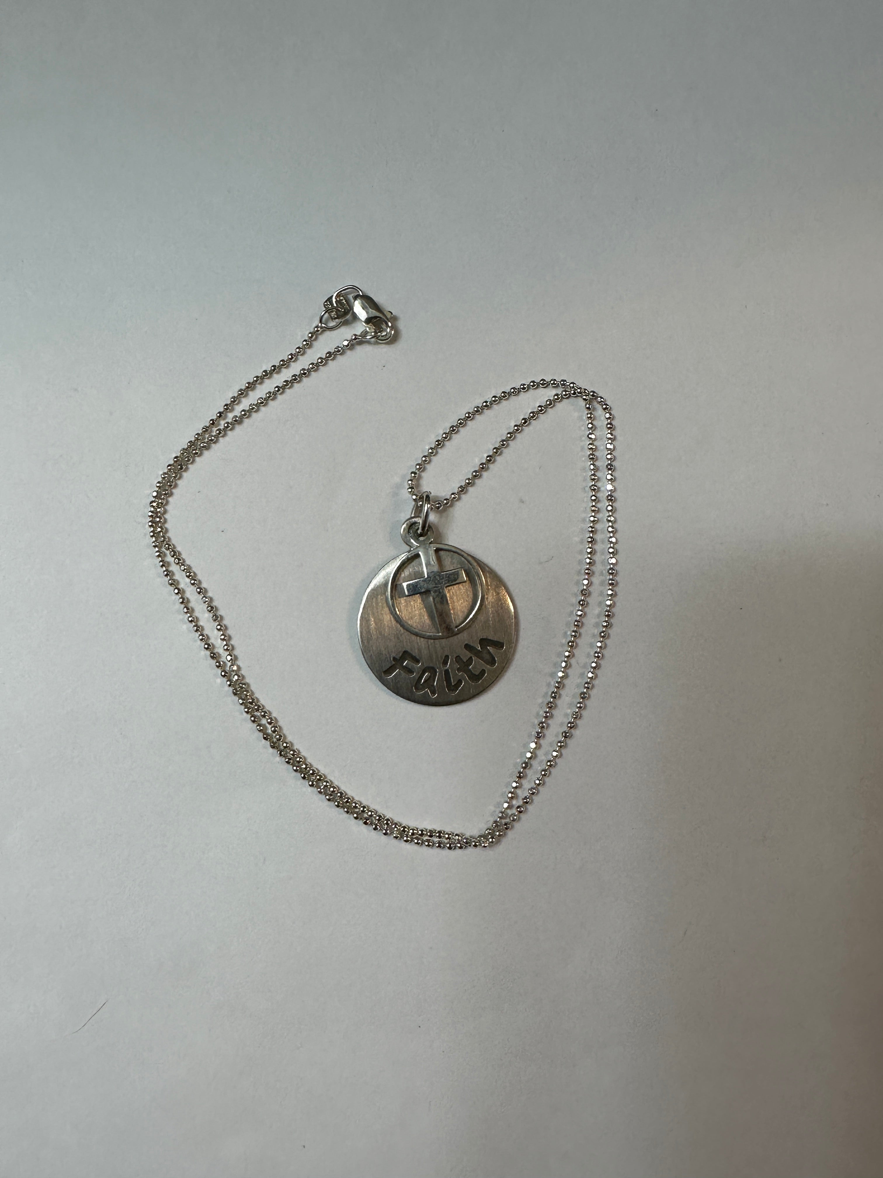 Sterling Silver Faith Pendant Necklace