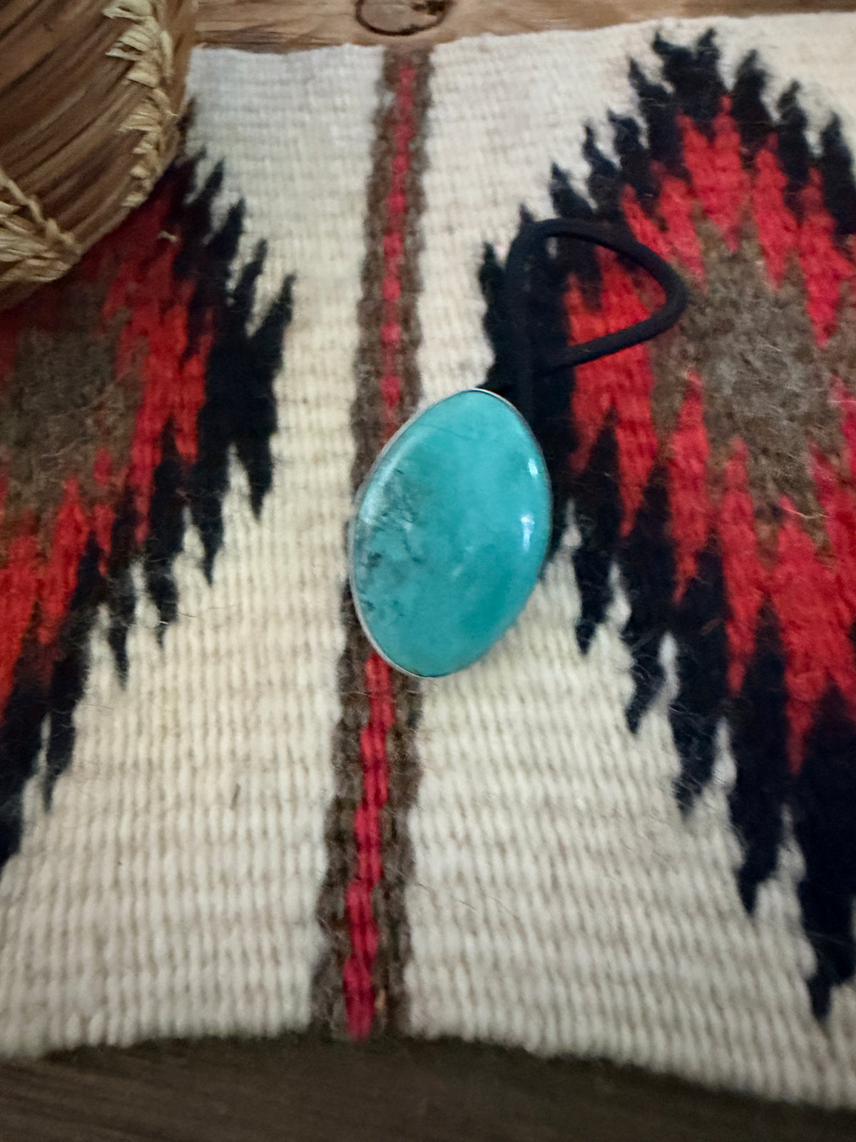 Handcrafted Turquoise & Sterling Silver Hair Tie Charm