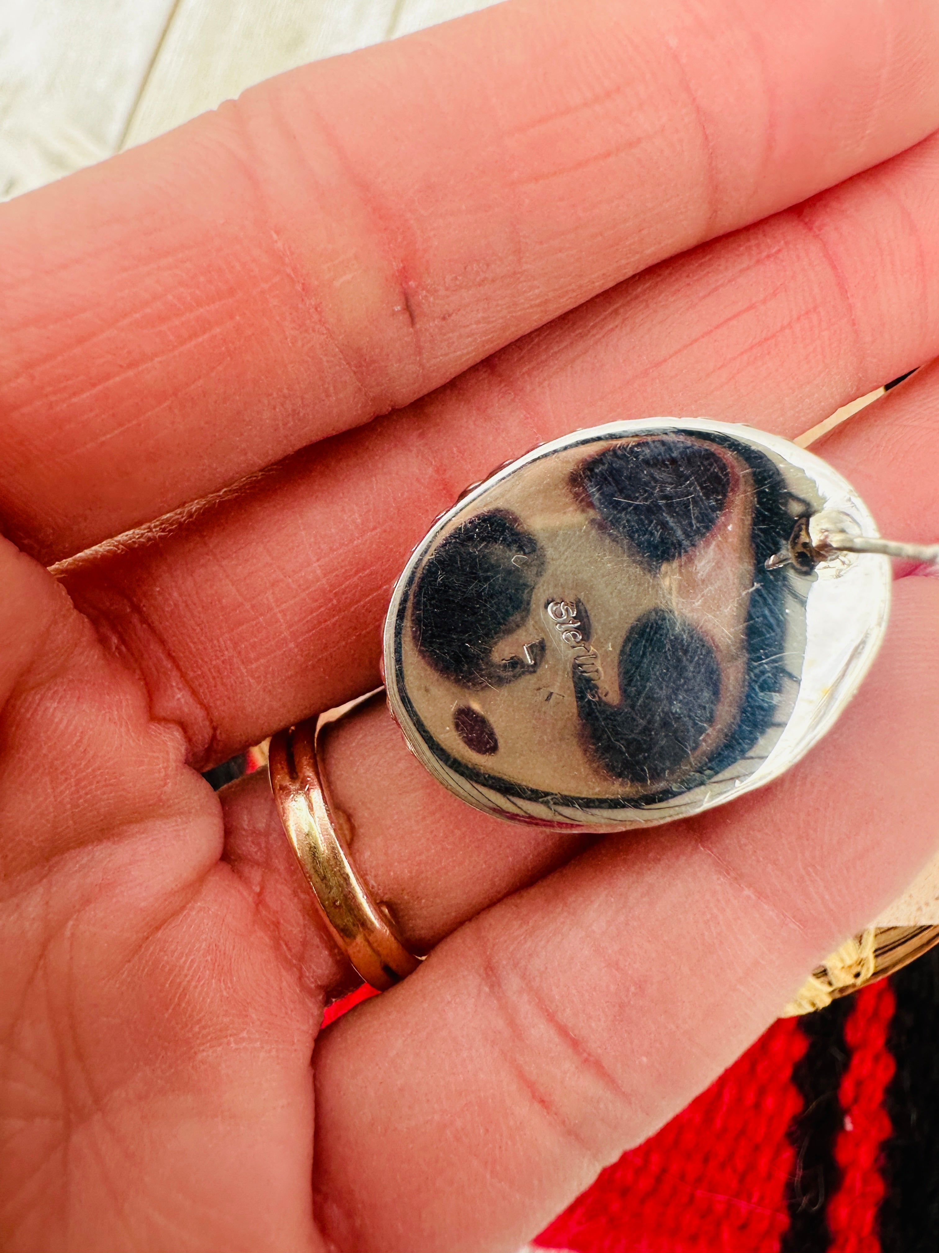 Handcrafted White Buffalo & Sterling Silver Post Earrings