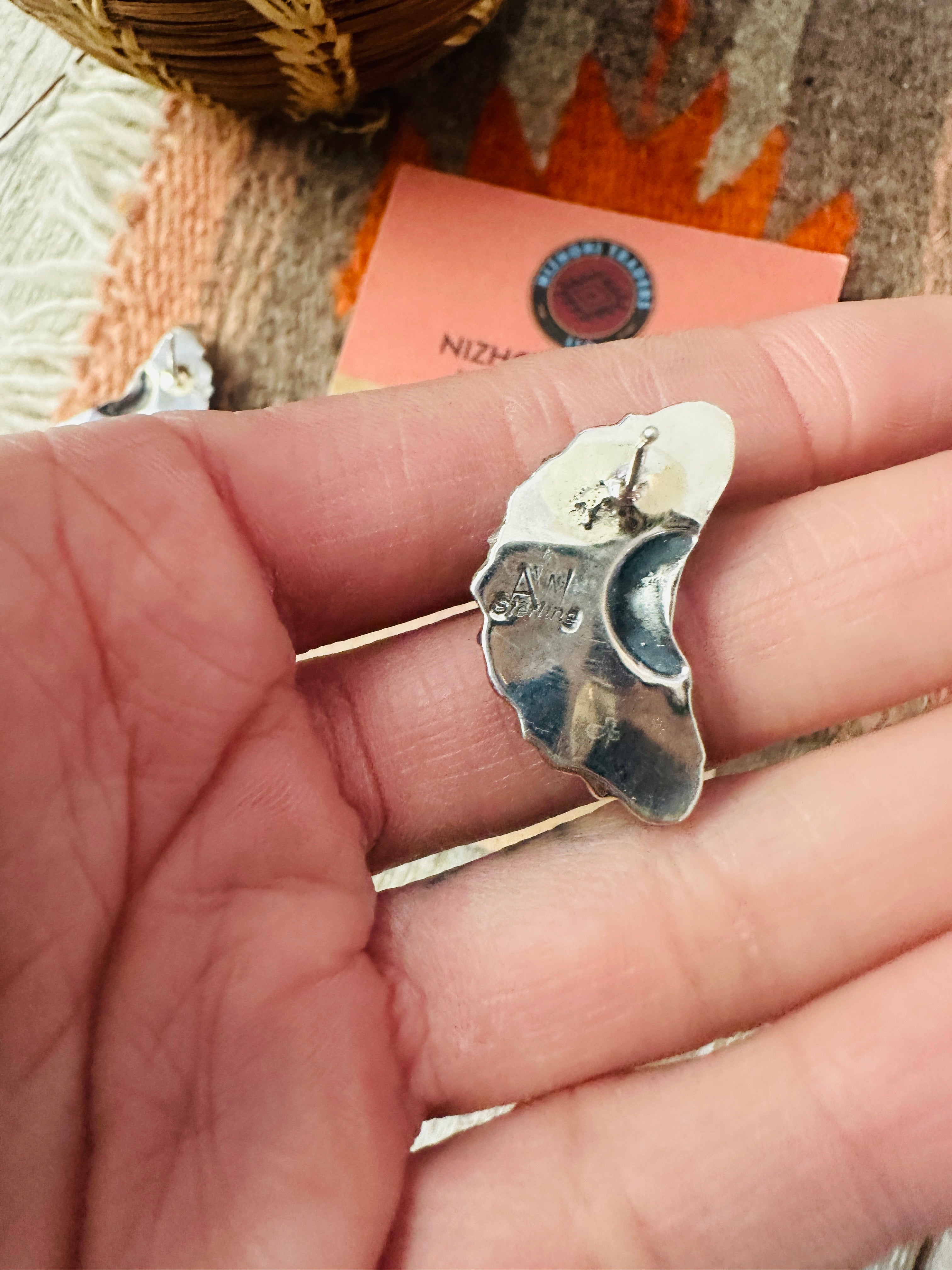 Handcrafted Sterling Silver & Turquoise Cluster Post Earrings