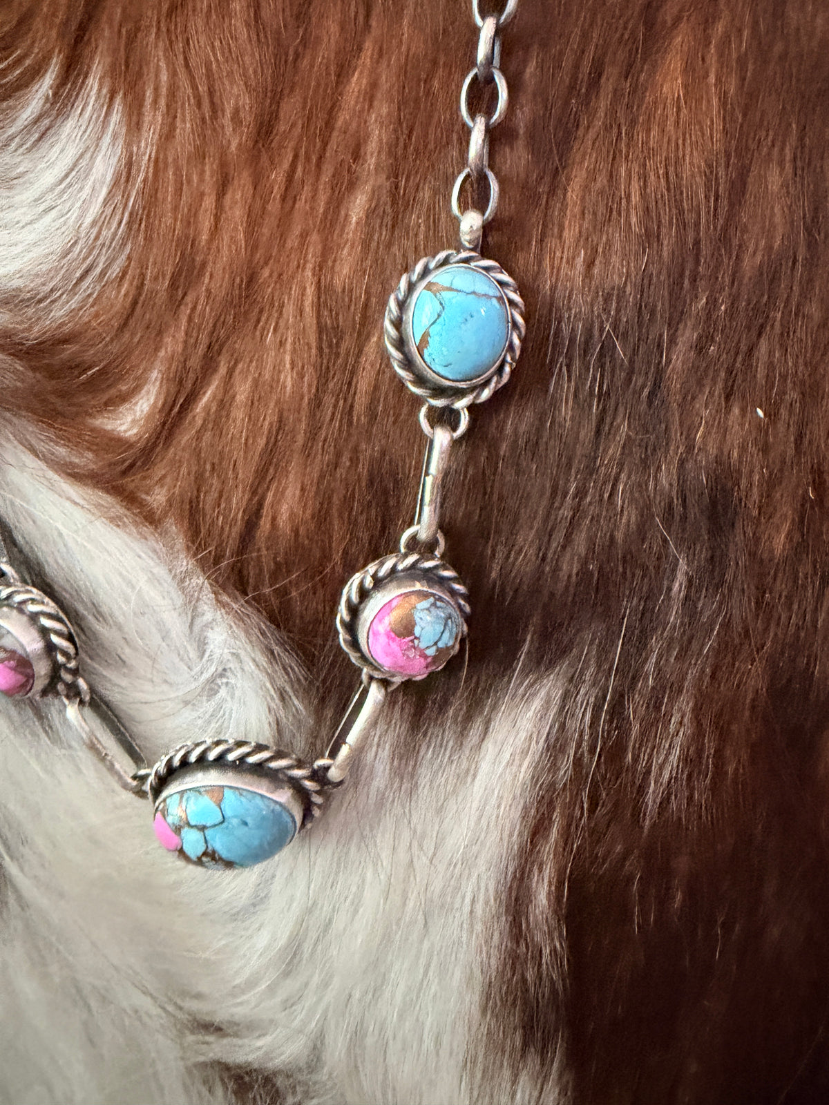 Handcrafted Sterling Silver & Cotton Candy Necklace by Augustine Largo