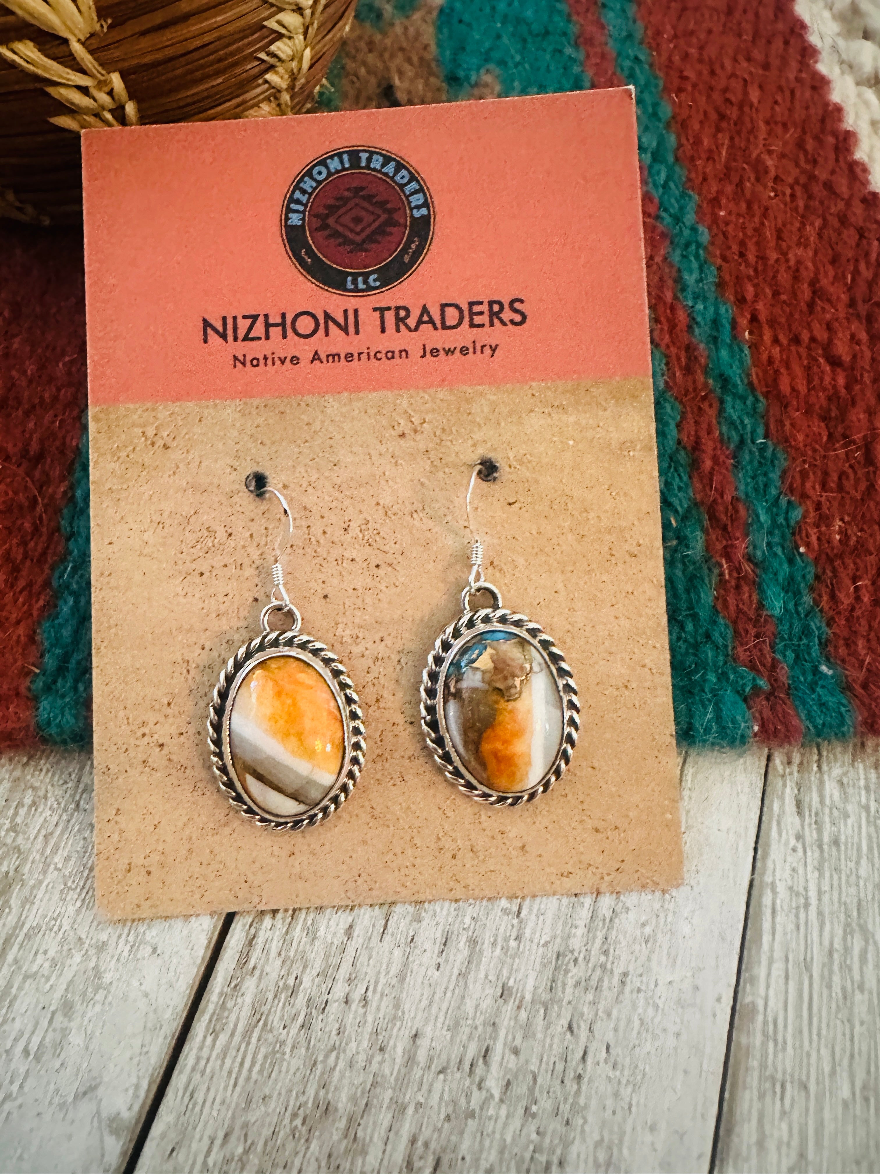 Handcrafted Sterling Silver & Spice Dangle Earrings