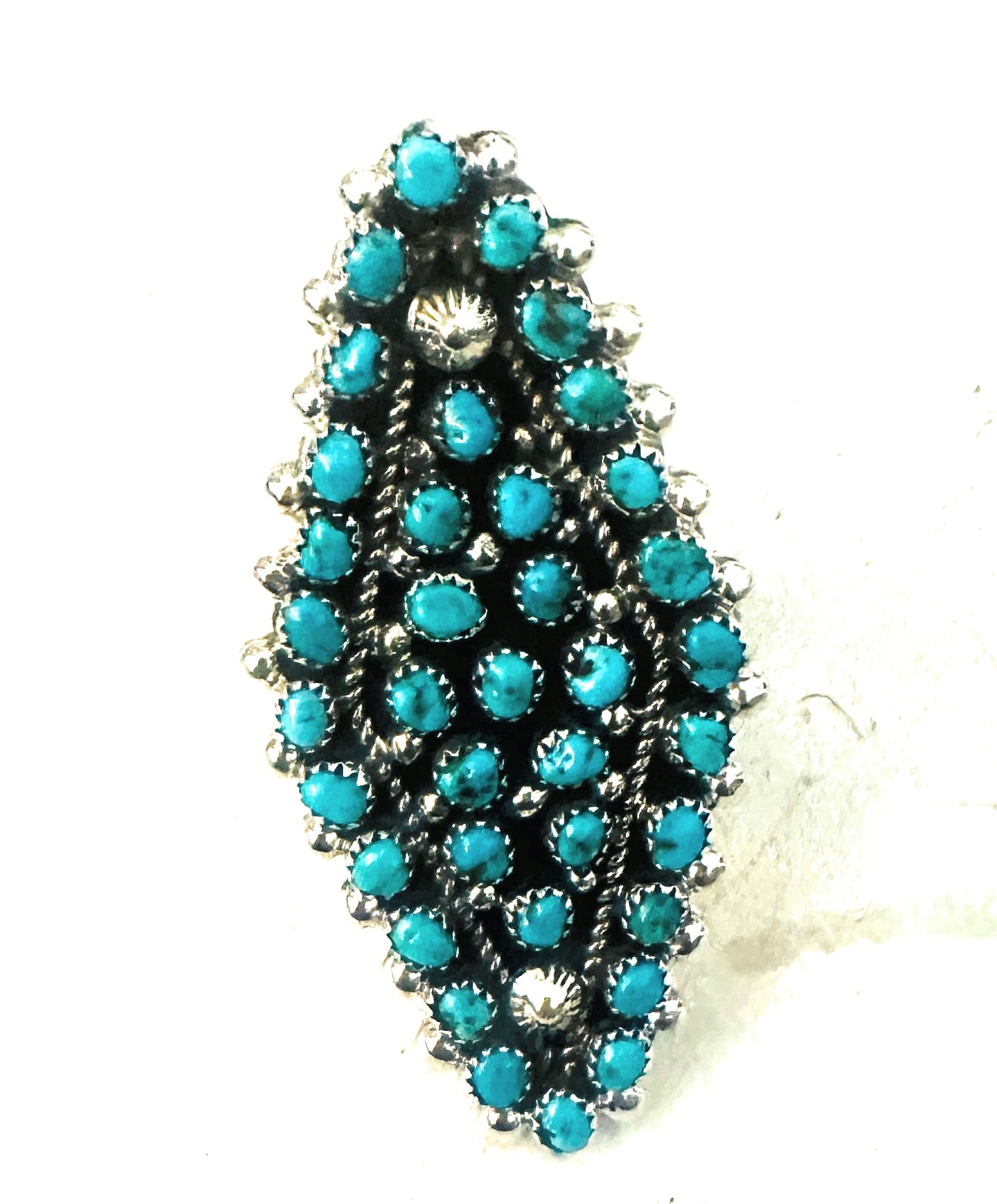 Handcrafted Sterling Silver & Turquoise Cluster Adjustable Ring