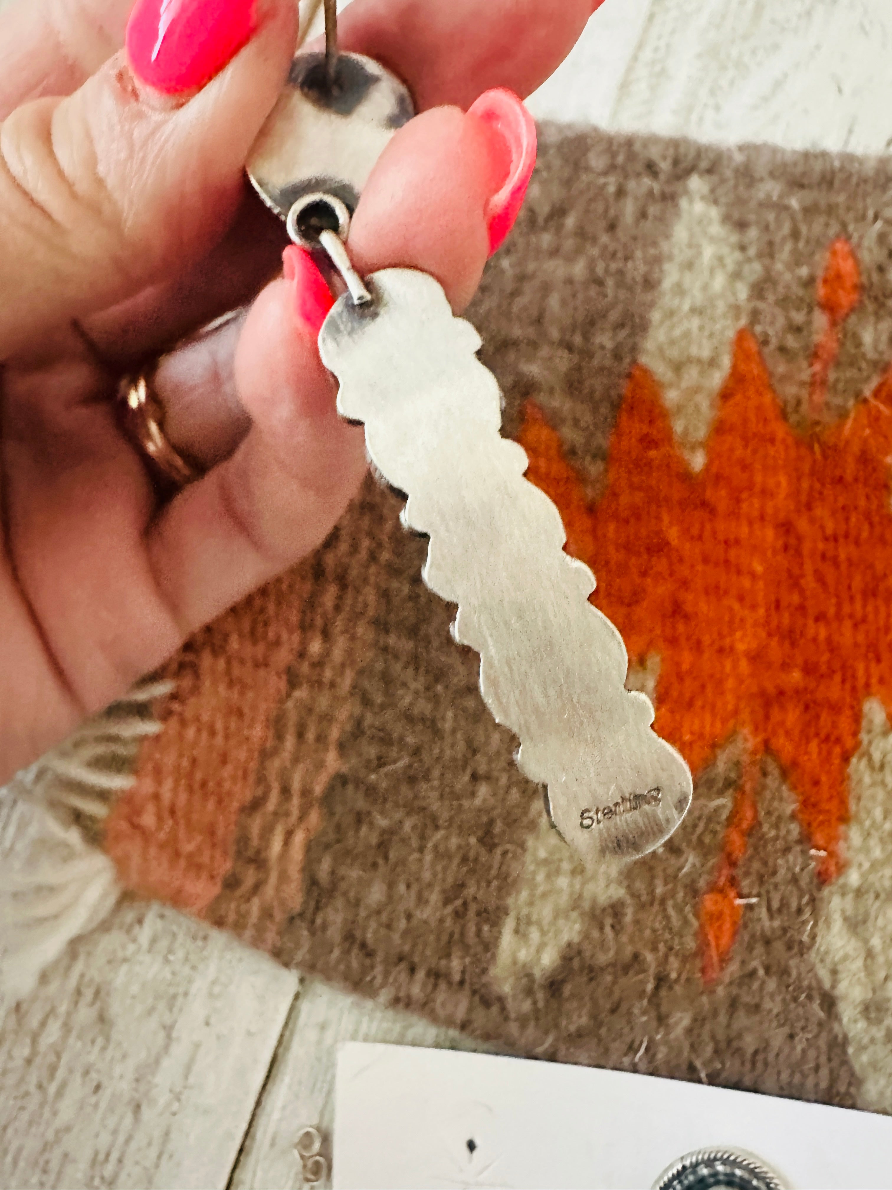 Navajo Turquoise & Sterling Silver Dangle Earrings