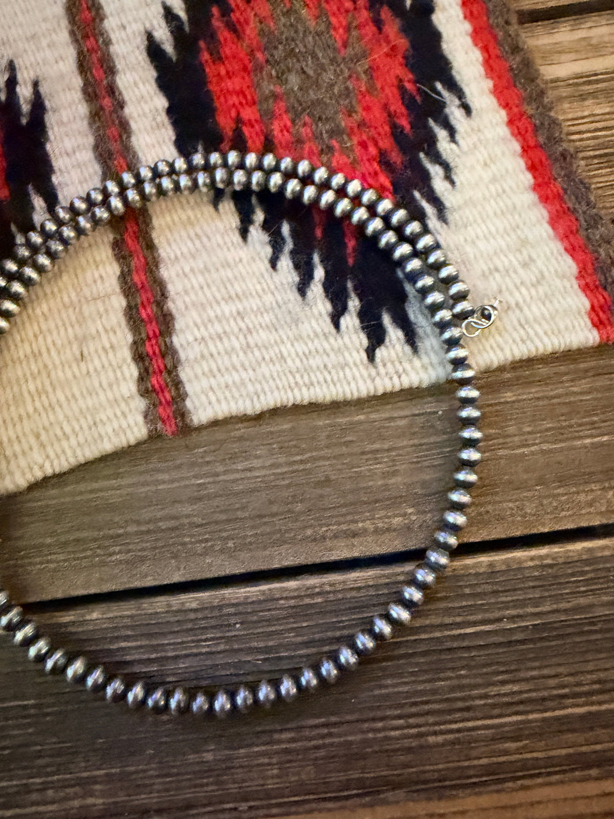 Handcrafted 4mm Sterling Silver Pearl Beaded Wrap Choker Necklace