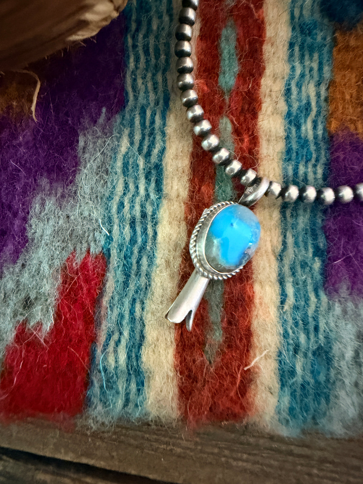 Handcrafted Sterling Silver & Turquoise Blossom Pendant