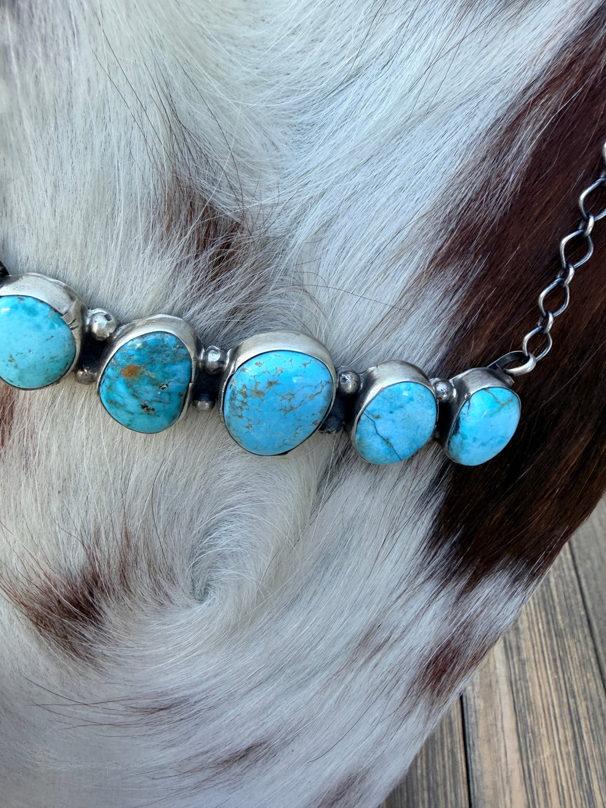 Handcrafted Kingman Turquoise & Sterling Silver Necklace