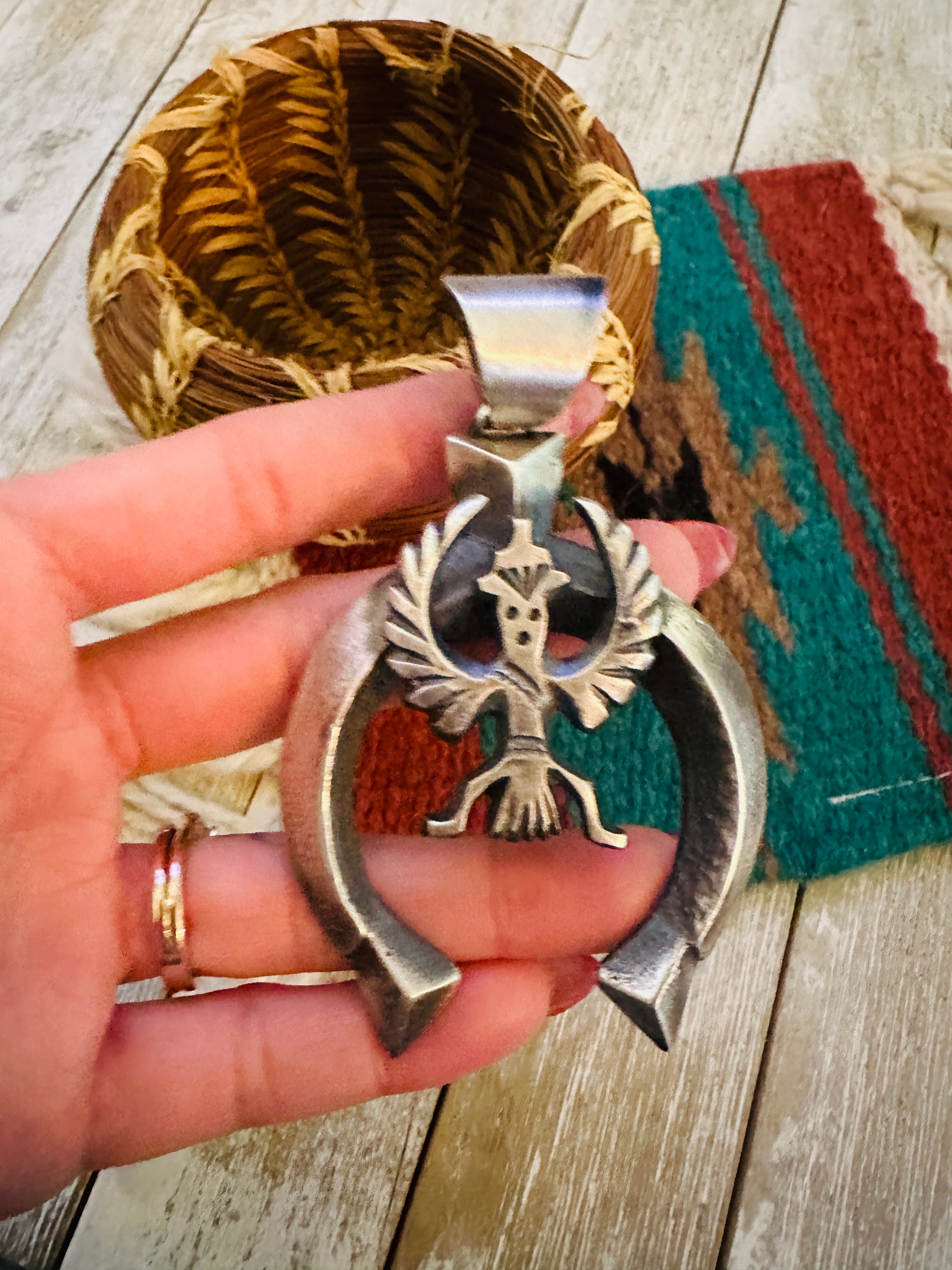 Handcrafted Sterling Silver Naja Pendant by Chimney Butte