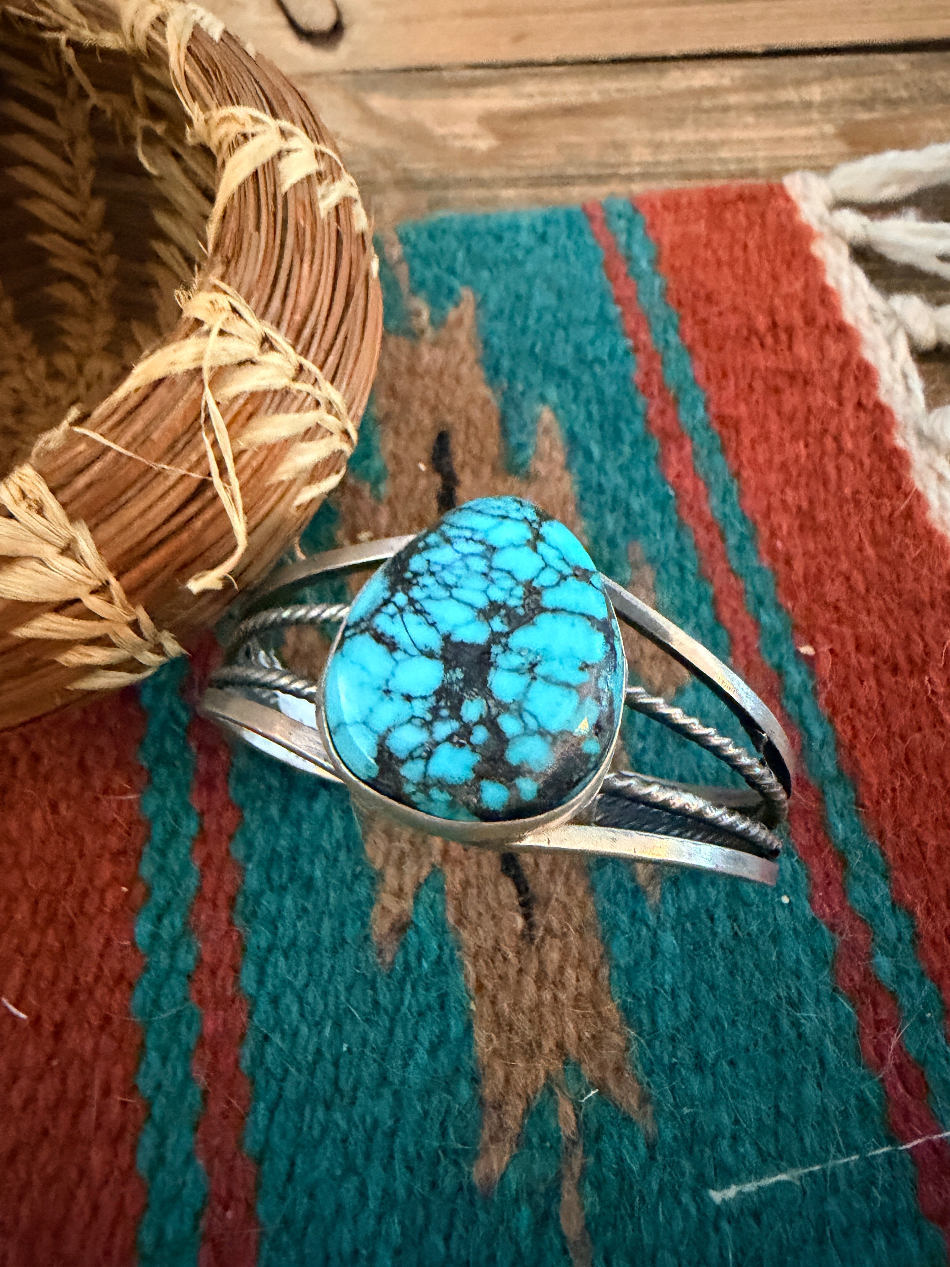 Handcrafted Sterling Silver and Turquoise Cuff Bracelet