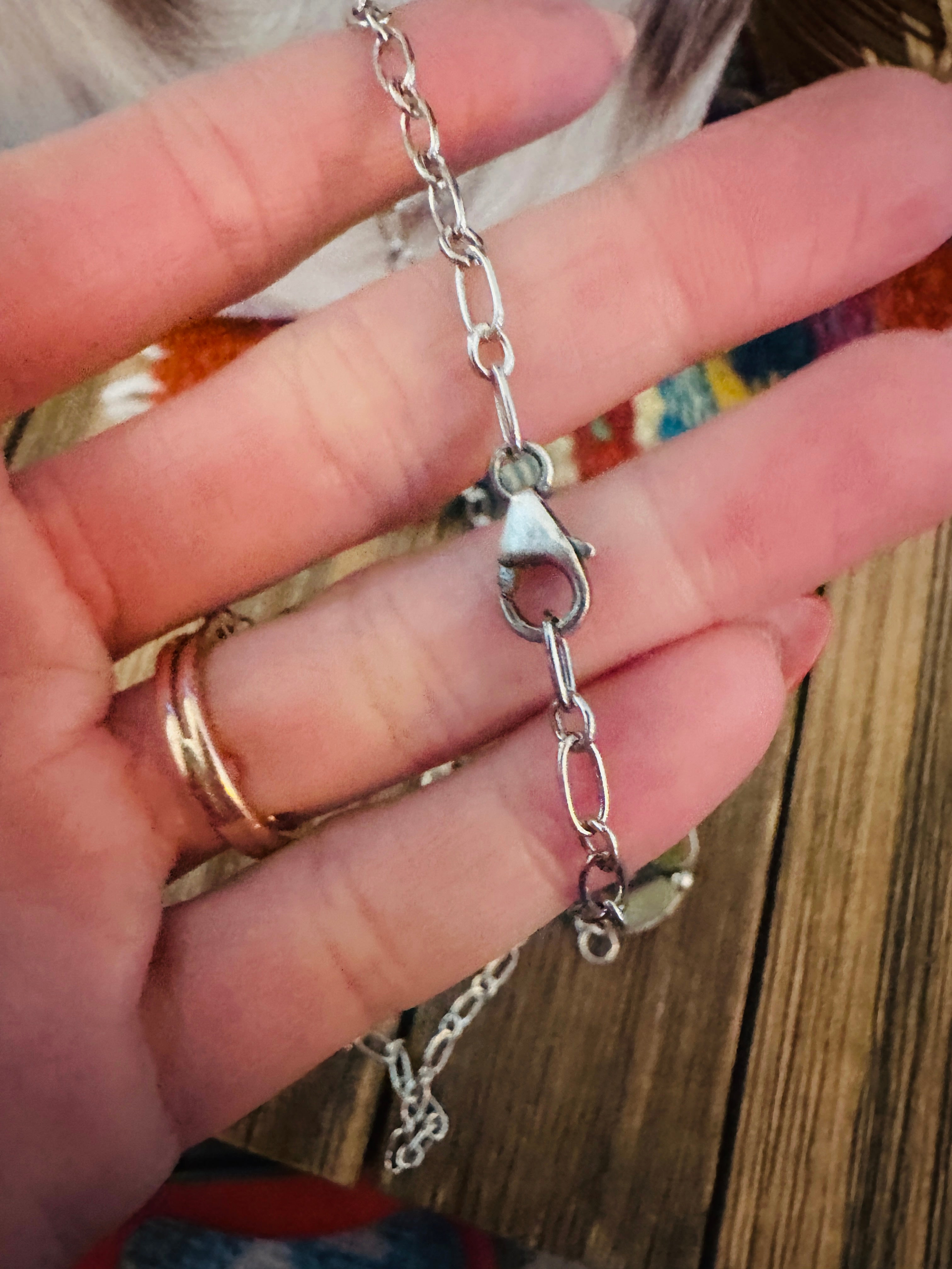 Handcrafted Turquoise & Sterling Silver Heart Necklace by Jacqueline Silver