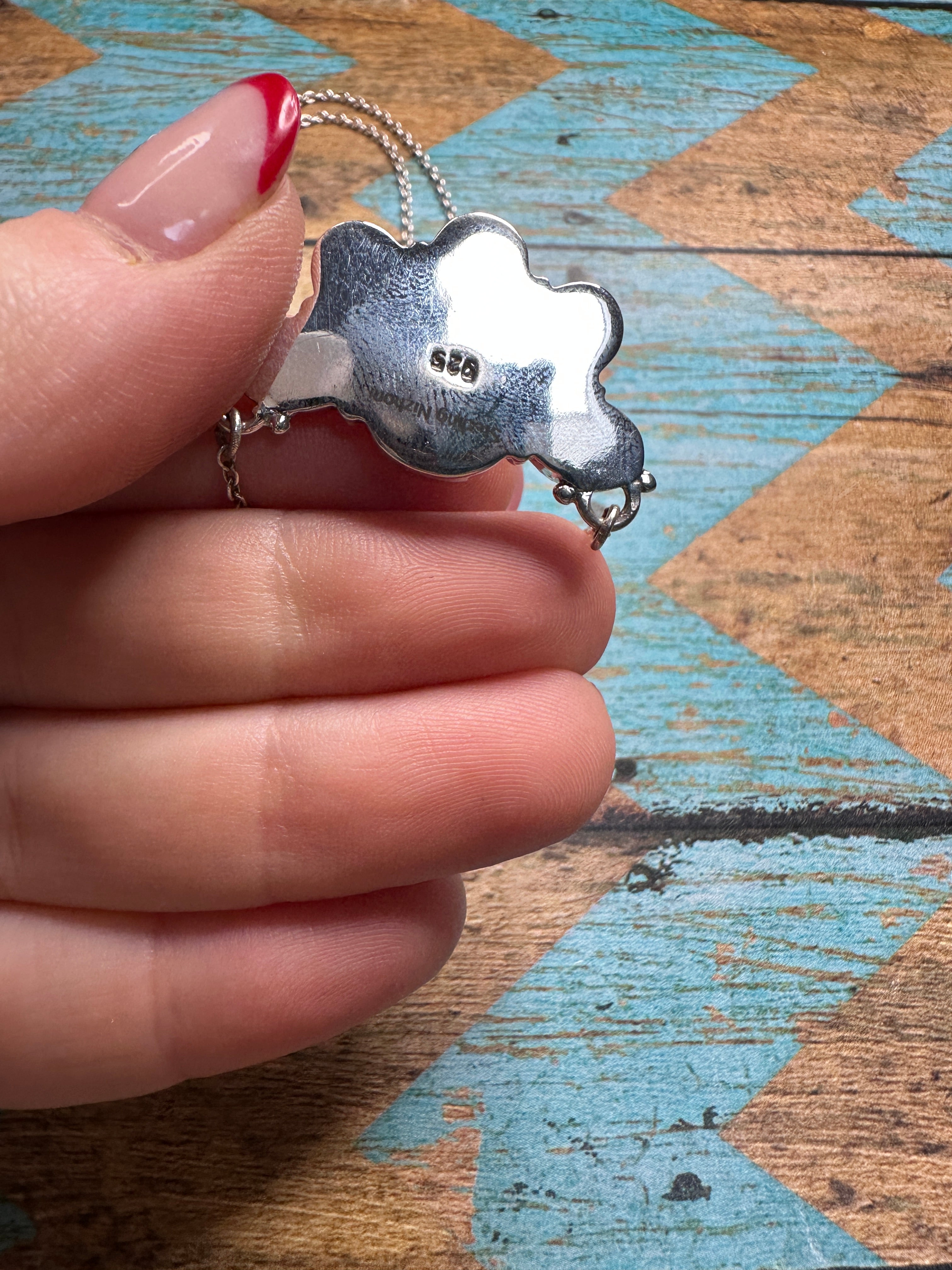 Handmade Sterling Silver & Hot Pink Fire Opal Crescent Necklace