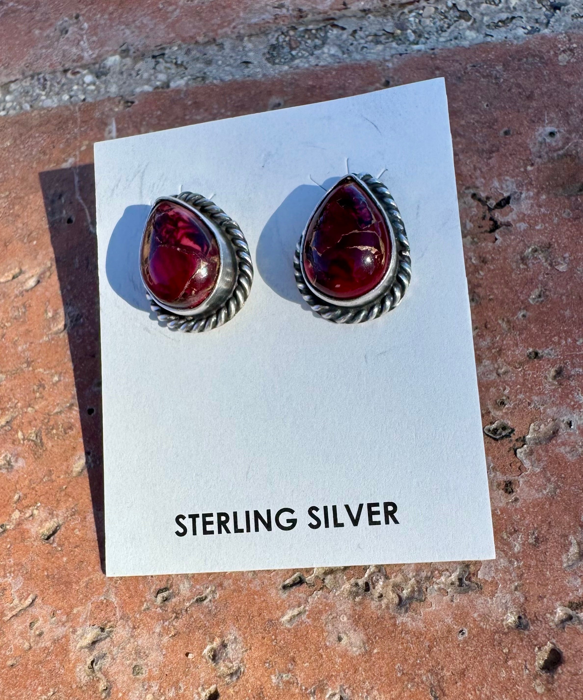 Handcrafted Sterling Silver & Rose Dahlia Stud Earrings