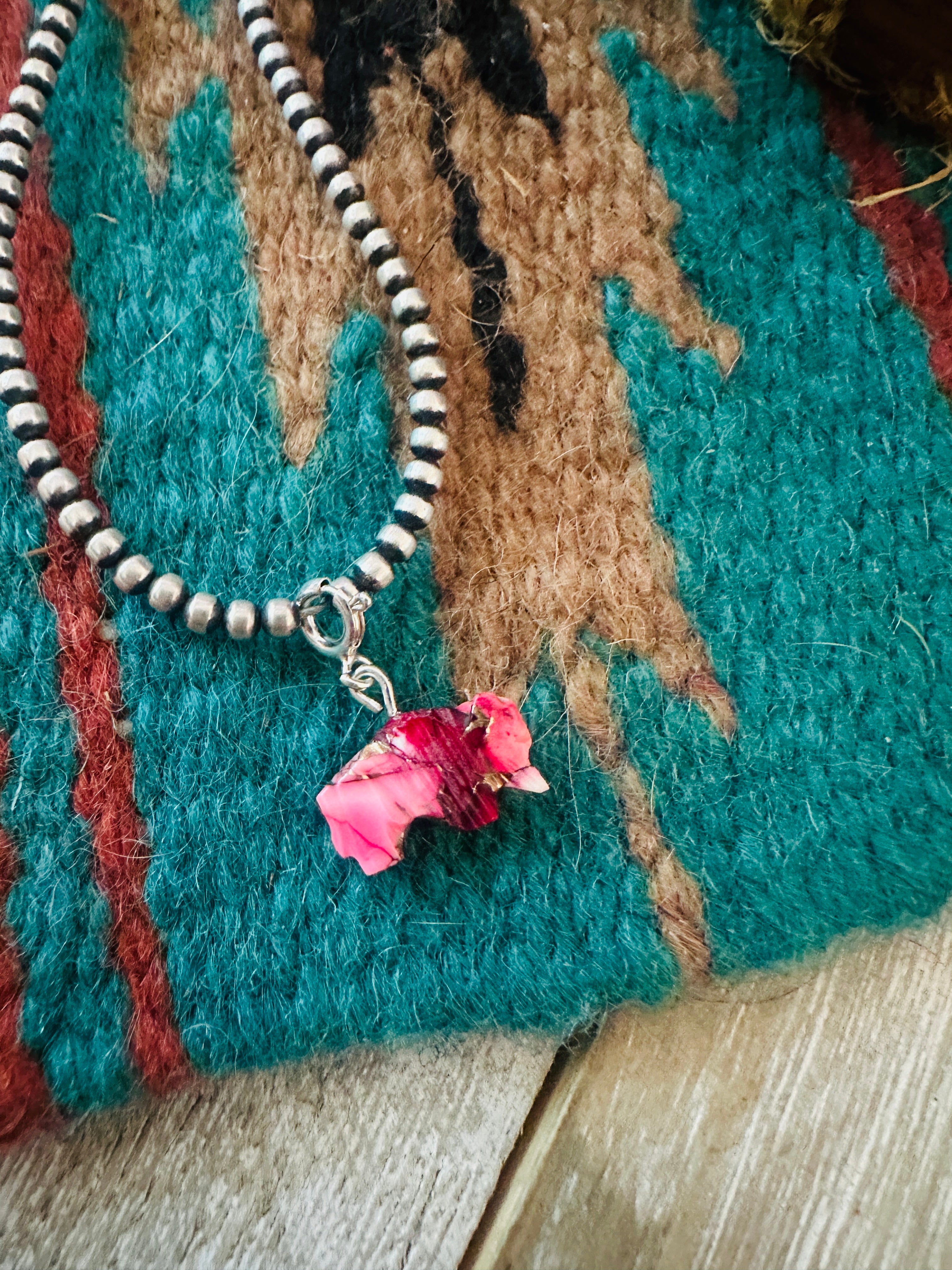 Handcrafted & Hand Carved Rose Dahlia Buffalo Charm