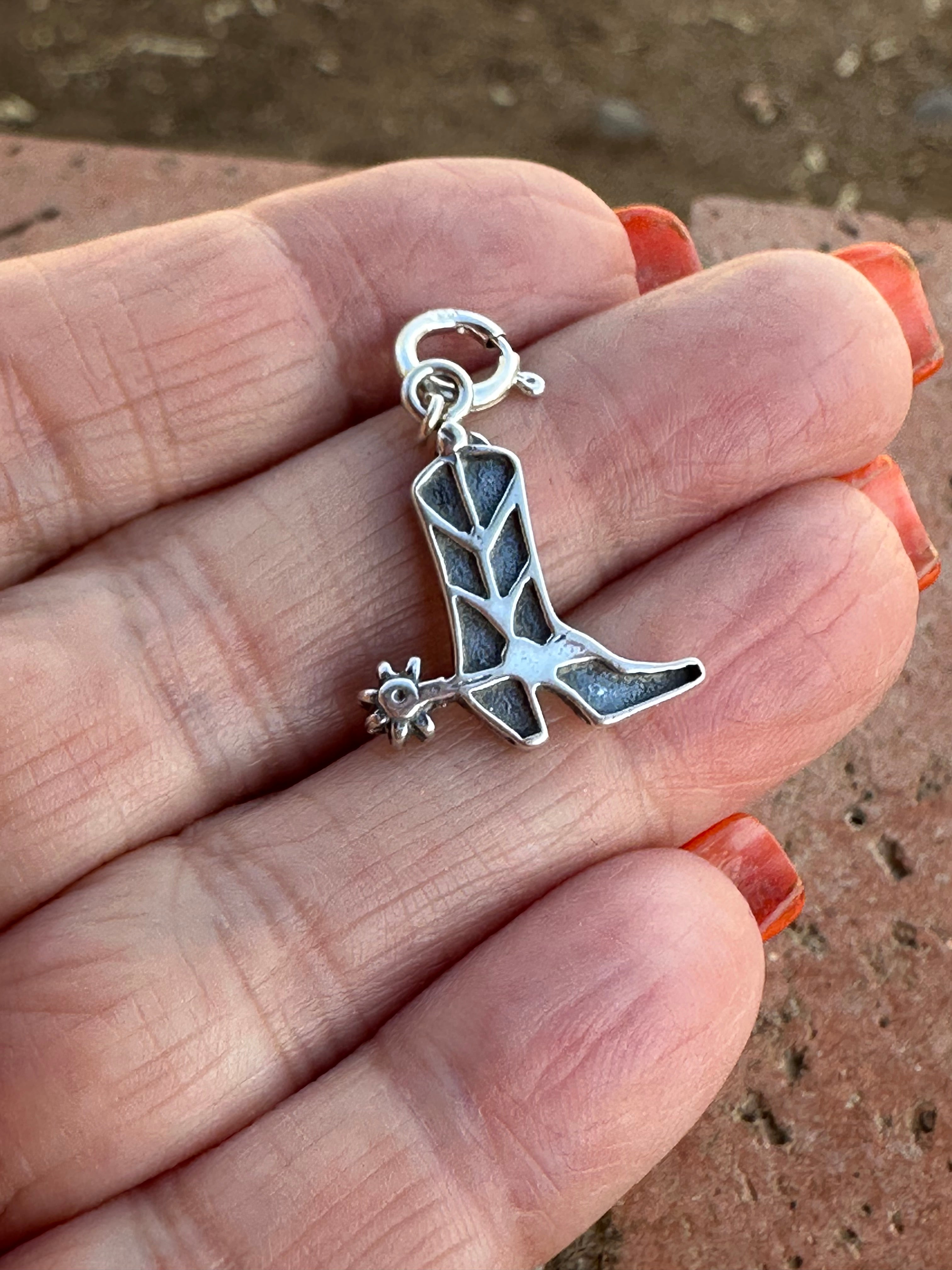 Handcrafted Sterling Silver Cowboy Boot Charm