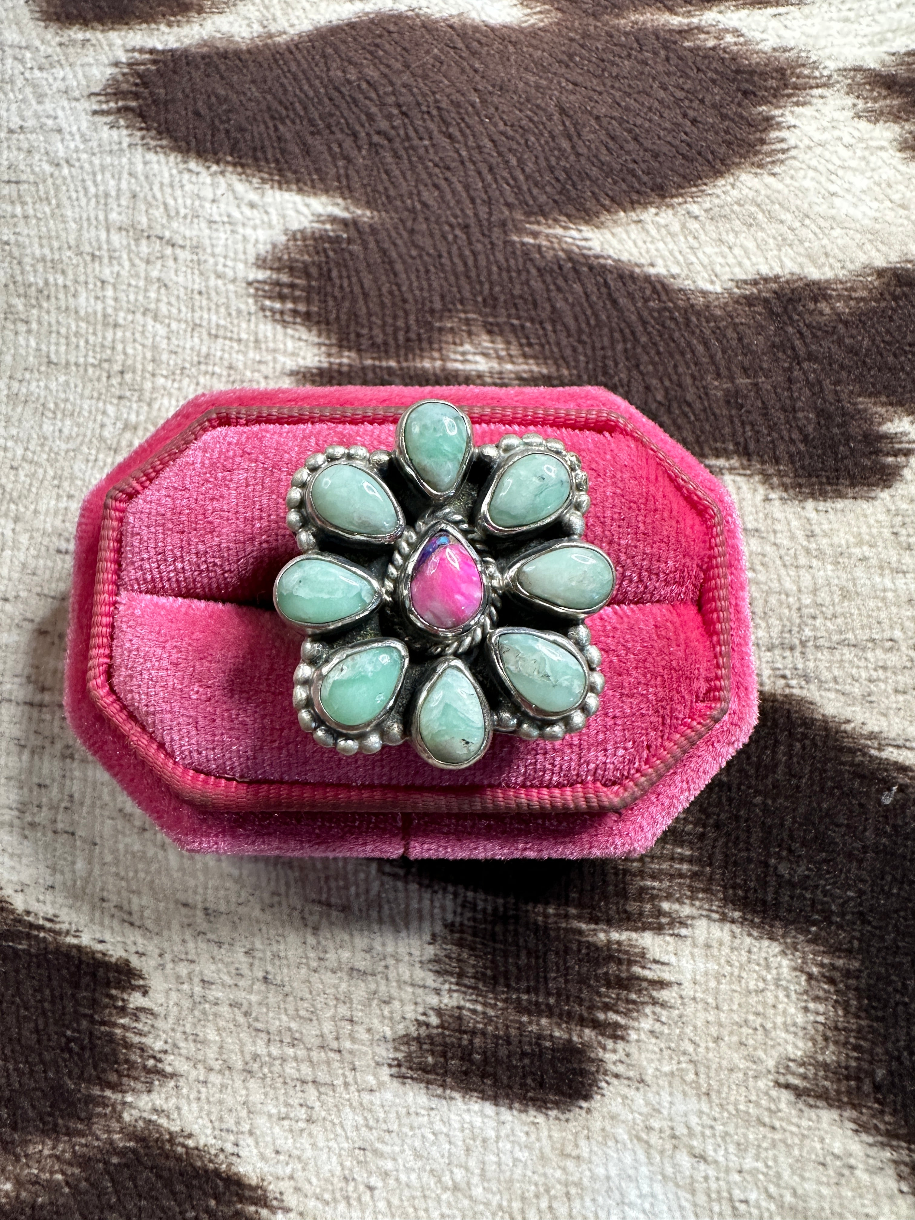 Handmade Sterling Silver, Pink Dream & Paloma Adjustable Ring