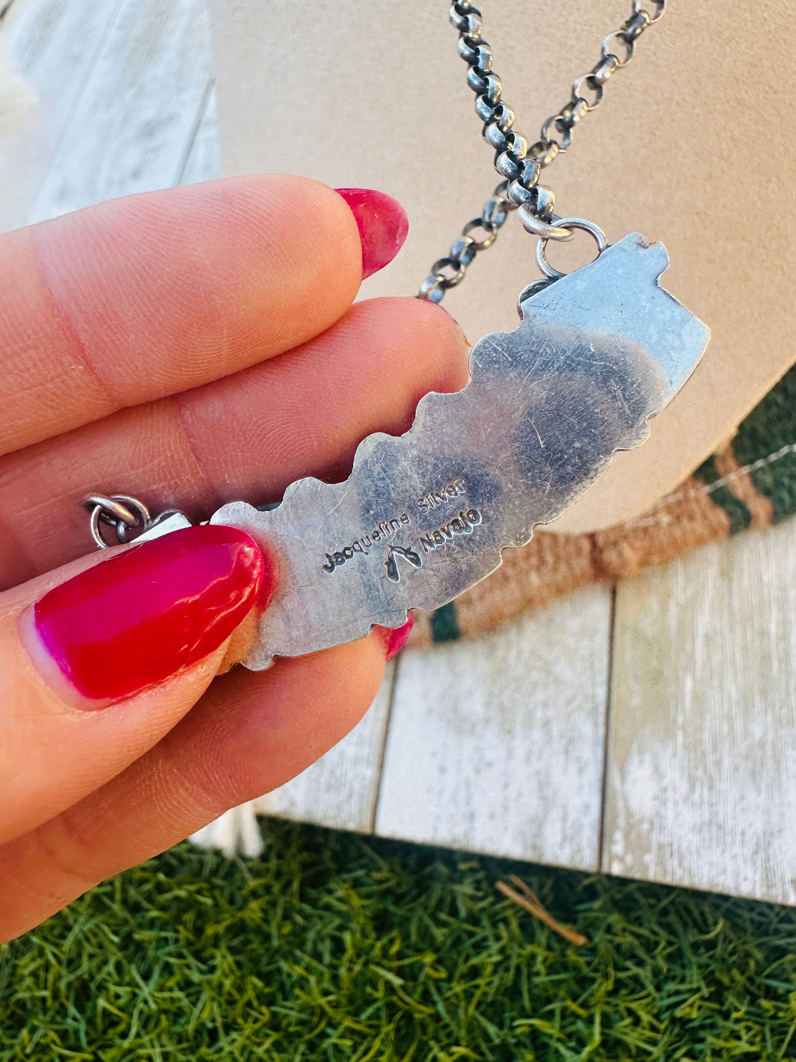 Handcrafted Turquoise & Sterling Silver Necklace by Jacqueline Silver