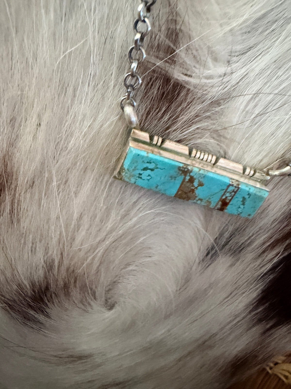 Handcrafted Turquoise & Sterling Silver Bar Necklace