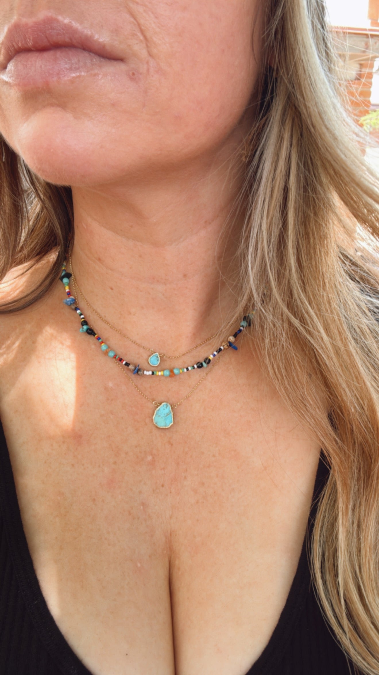 “The Golden Collection” Beaded Bliss Handmade Beaded Necklace 16” STYLE 6