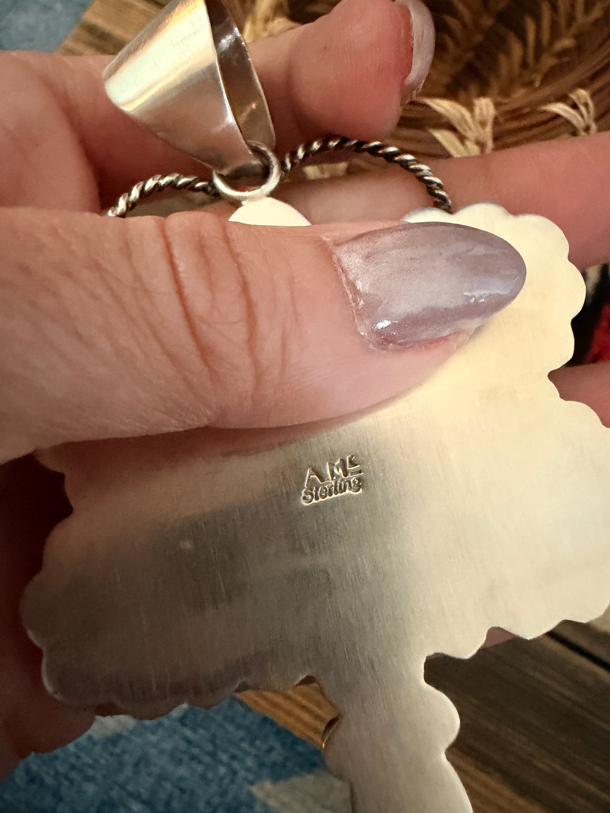Handcrafted Sterling Silver, Pink Dream Mojave & Turquoise Dragonfly Pendant by Alice McShirley
