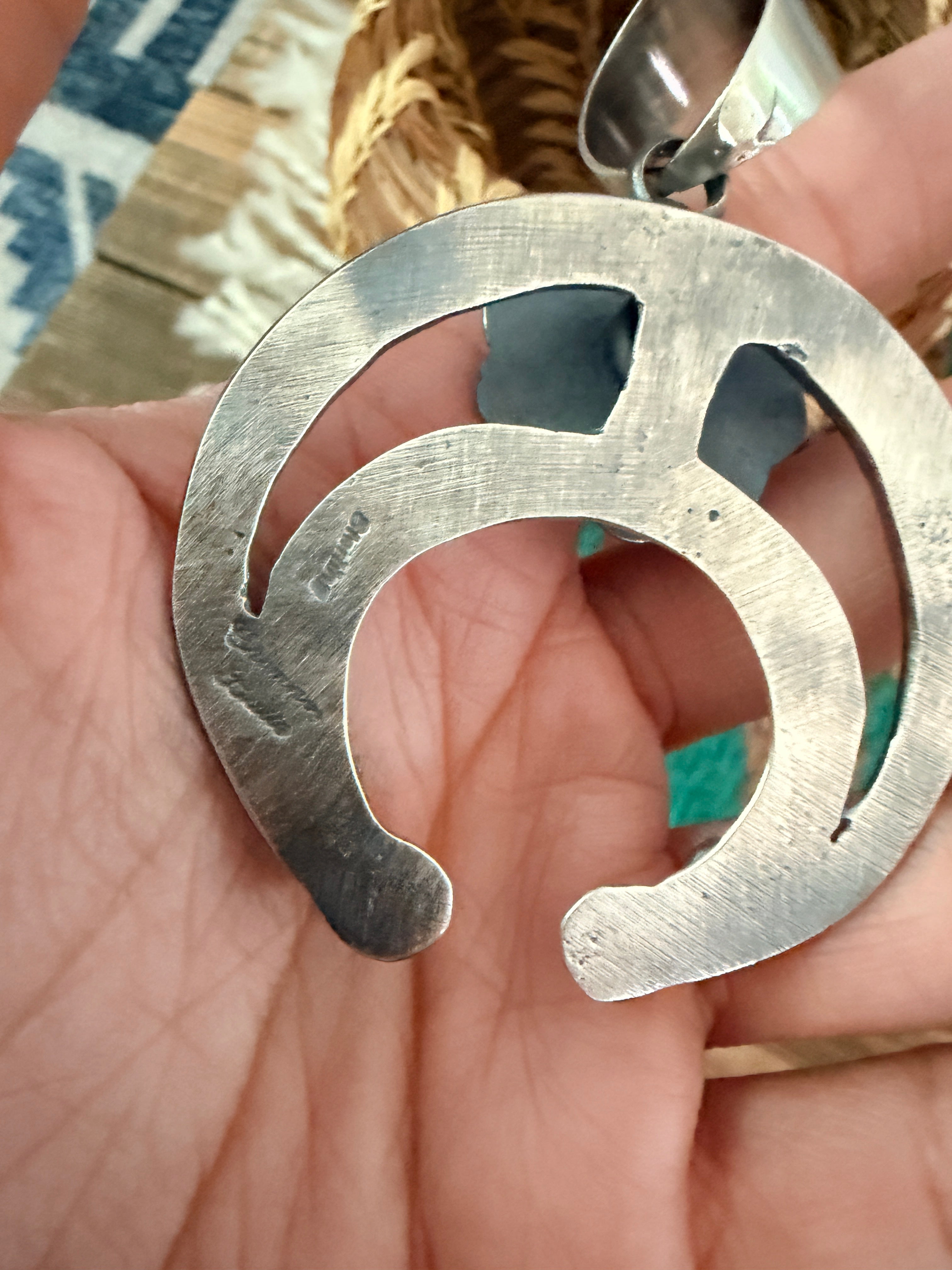 Handcrafted Sterling Silver Flower Naja Pendant by Chimney Butte