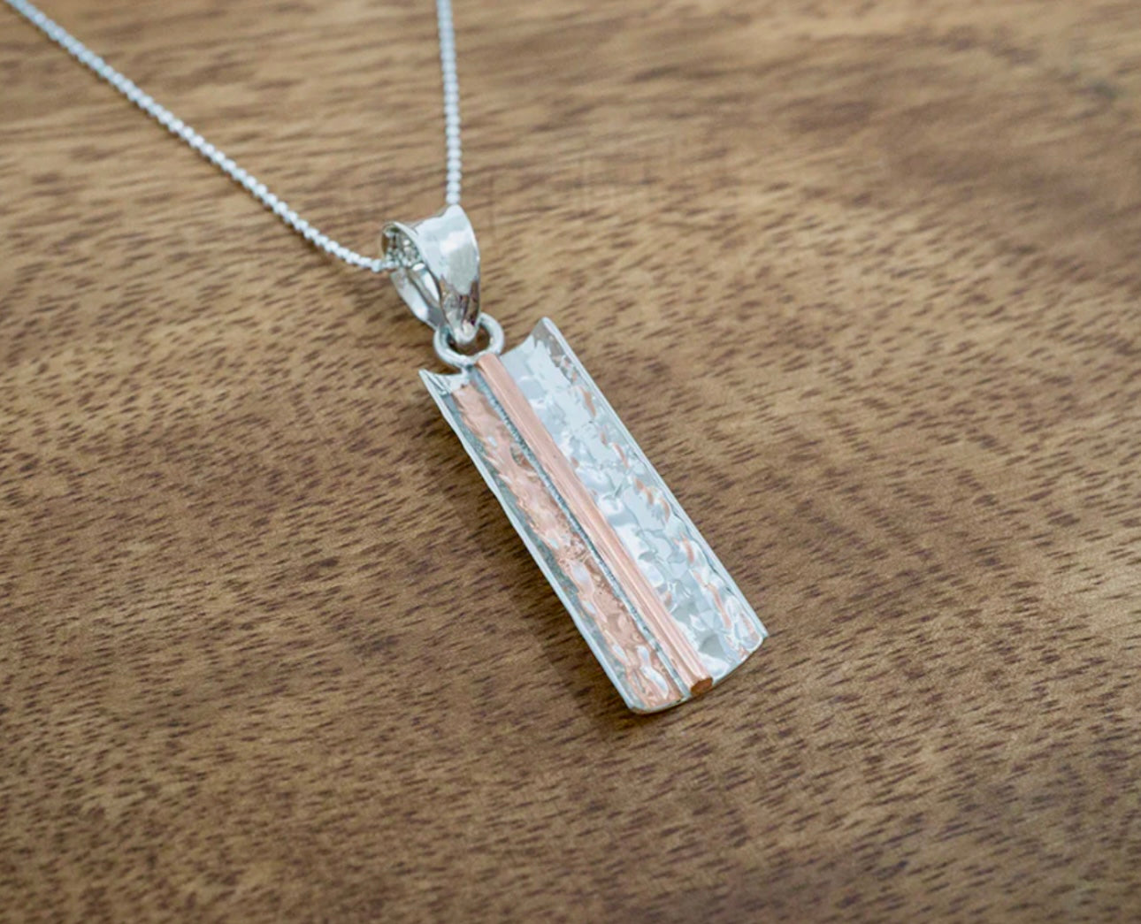 Copper Reflection Pendant Necklace